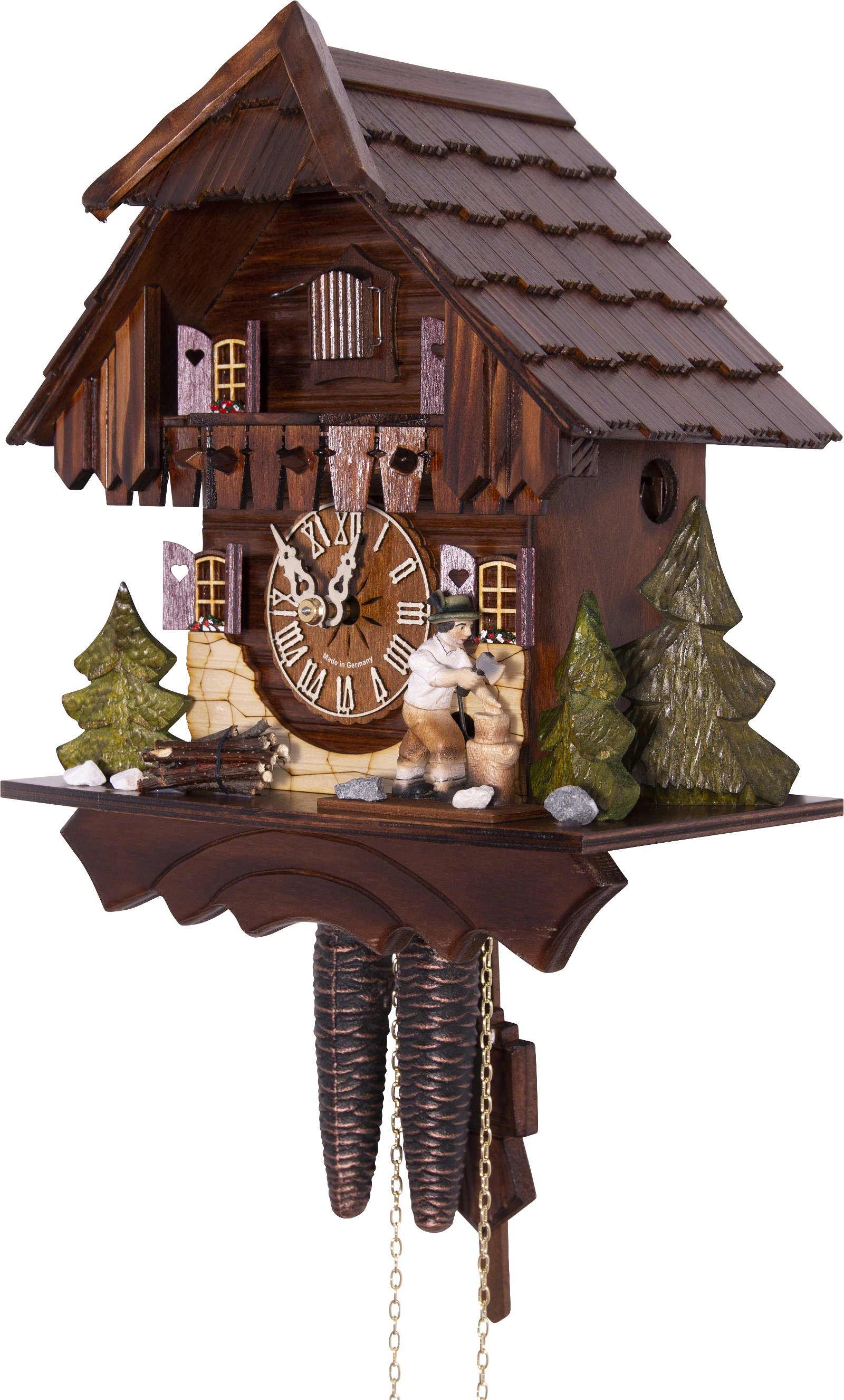 Cuckoo Clock 1-day-movement Chalet-Style 26cm by Hekas