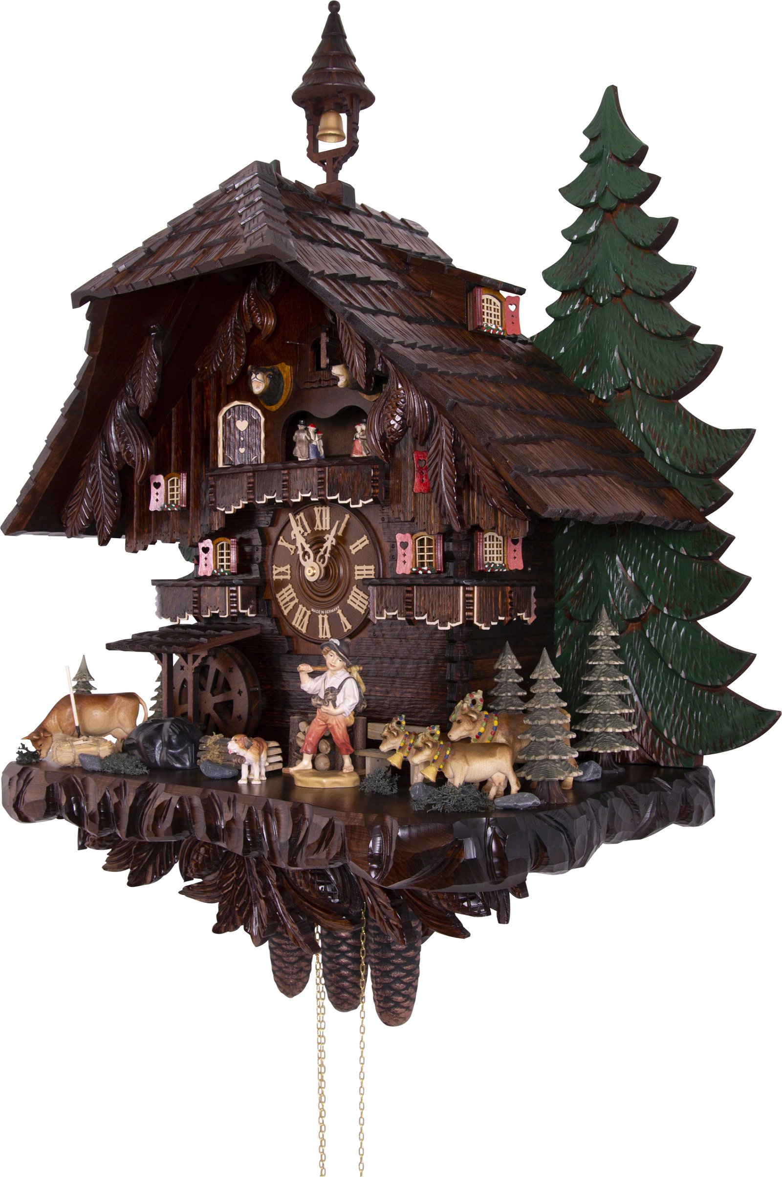 Cuckoo Clock 8-day-movement Chalet-Style 76cm by Hekas