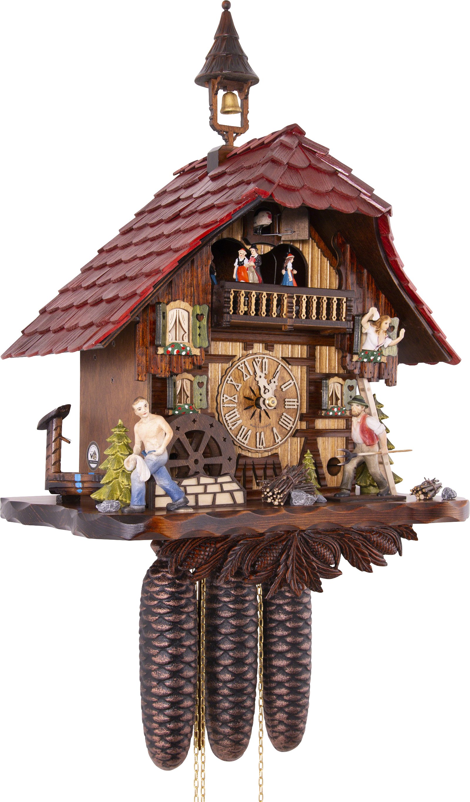 Cuckoo Clock 8-day-movement Chalet-Style 35cm by Hekas