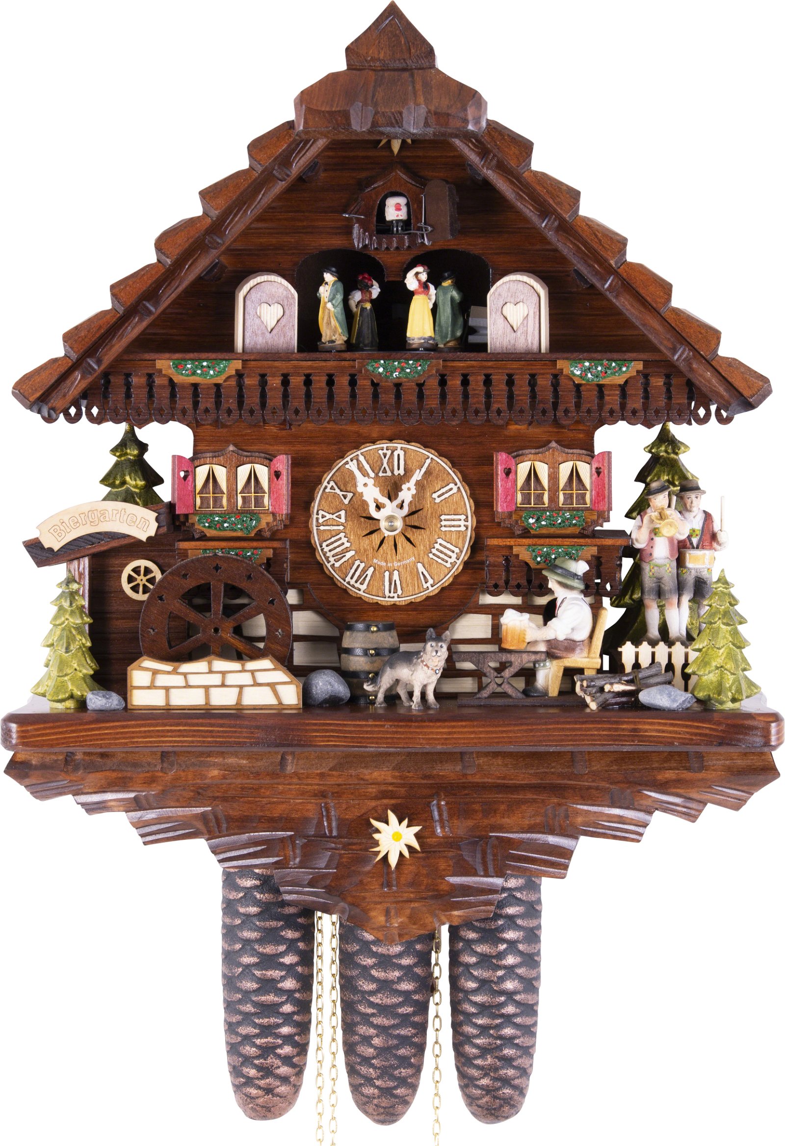 Cuckoo Clock 8-day-movement Chalet-Style 43cm by Hekas