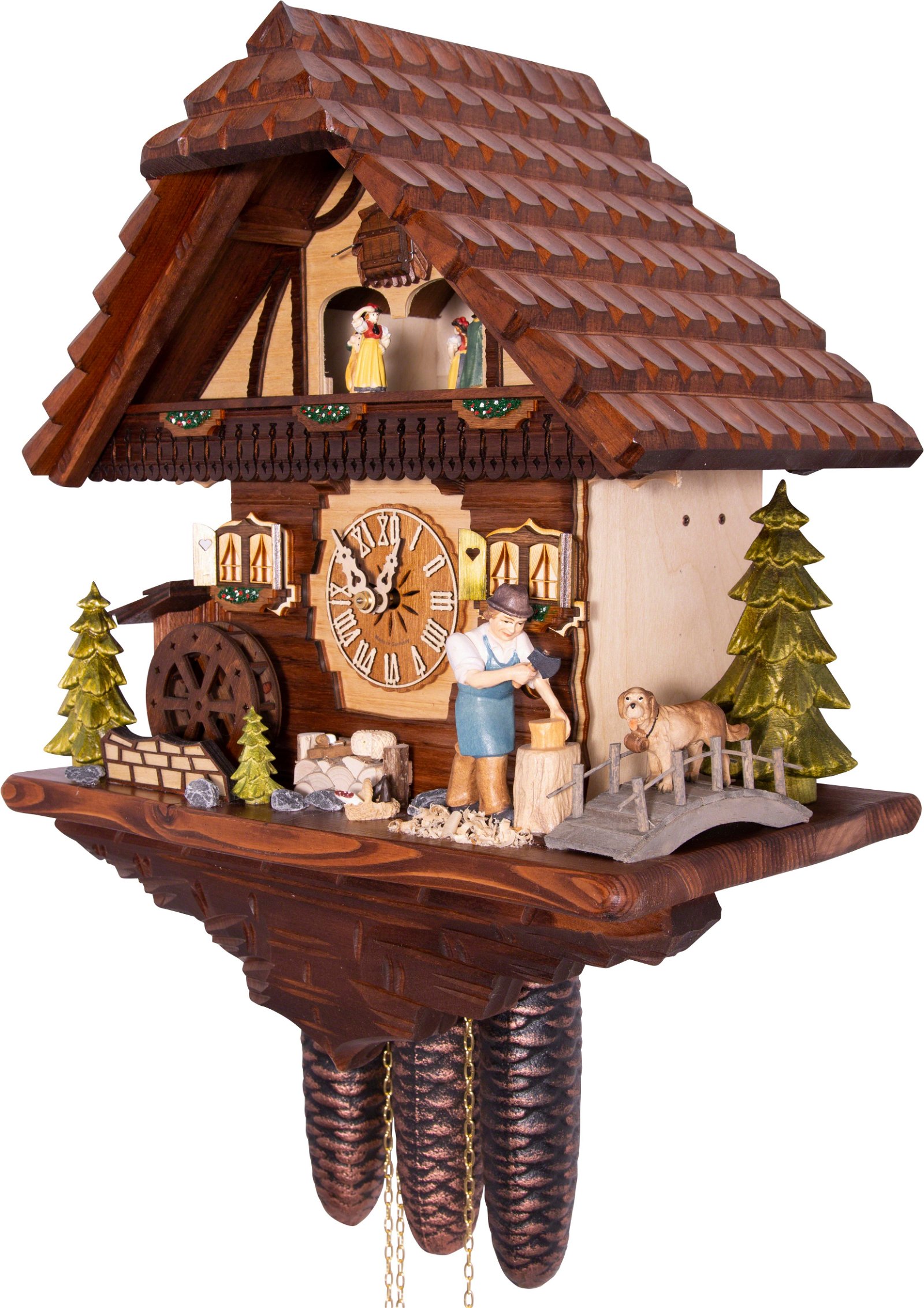 Cuckoo Clock 8-day-movement Chalet-Style 43cm by Hekas