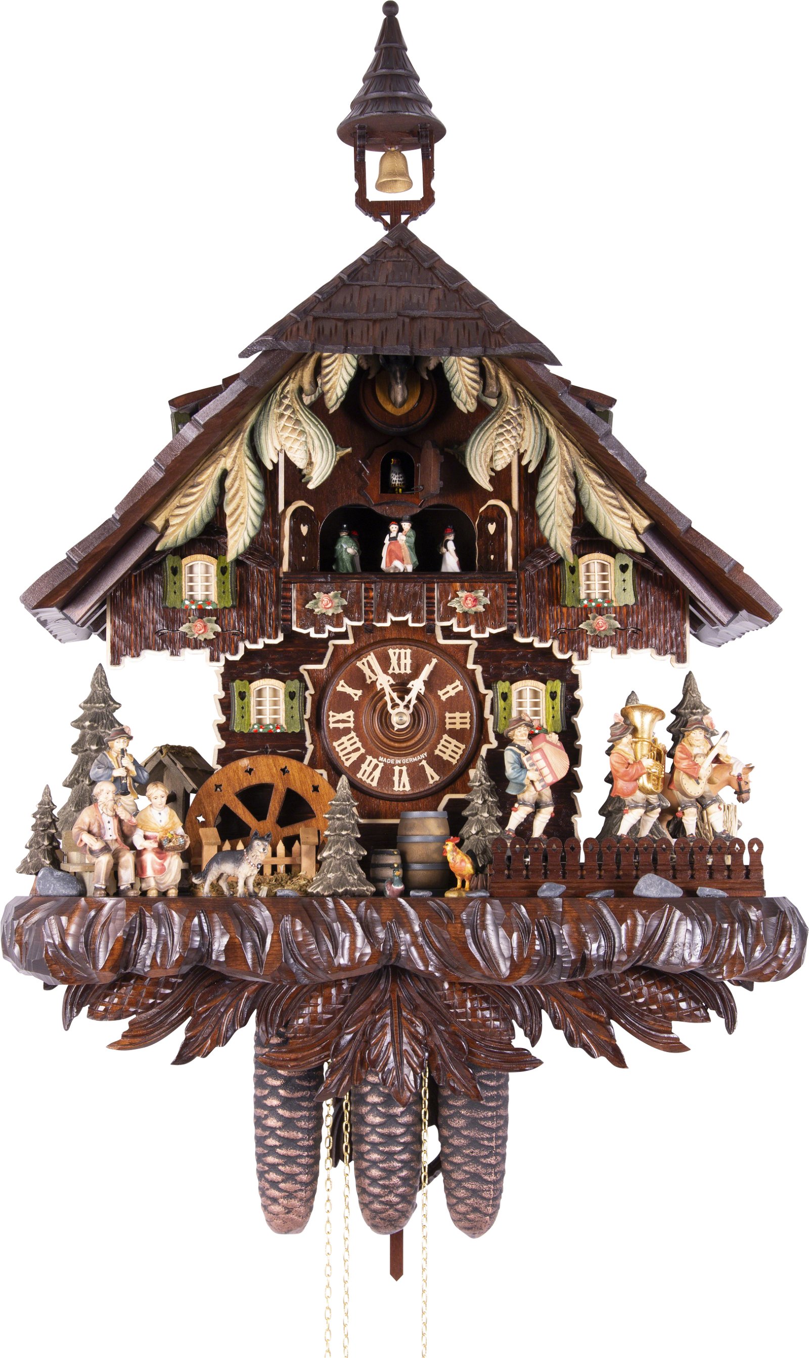 Cuckoo Clock 8-day-movement Chalet-Style 63cm by Hekas