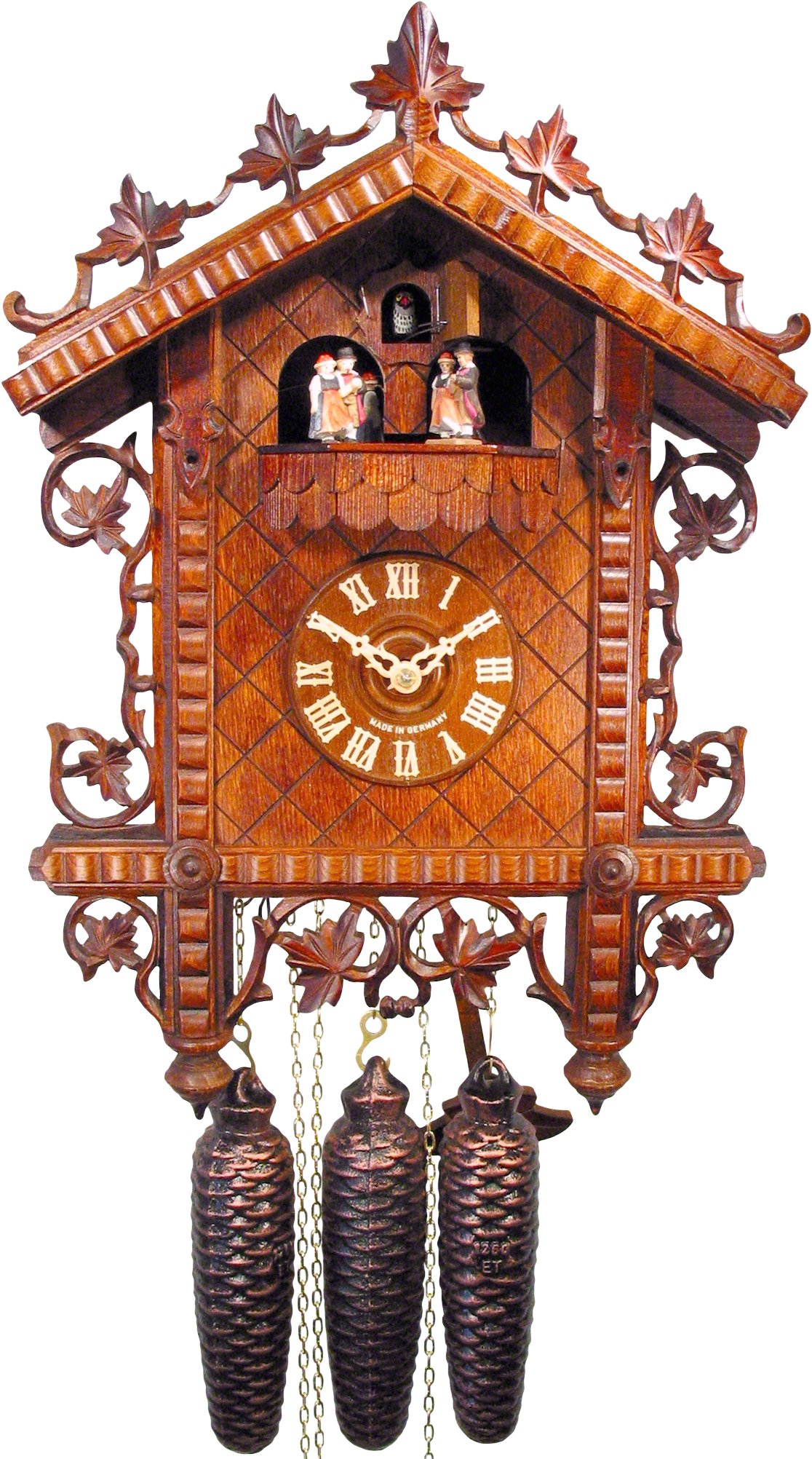 Antique replica clock 8-day-movement 36cm by August Schwer