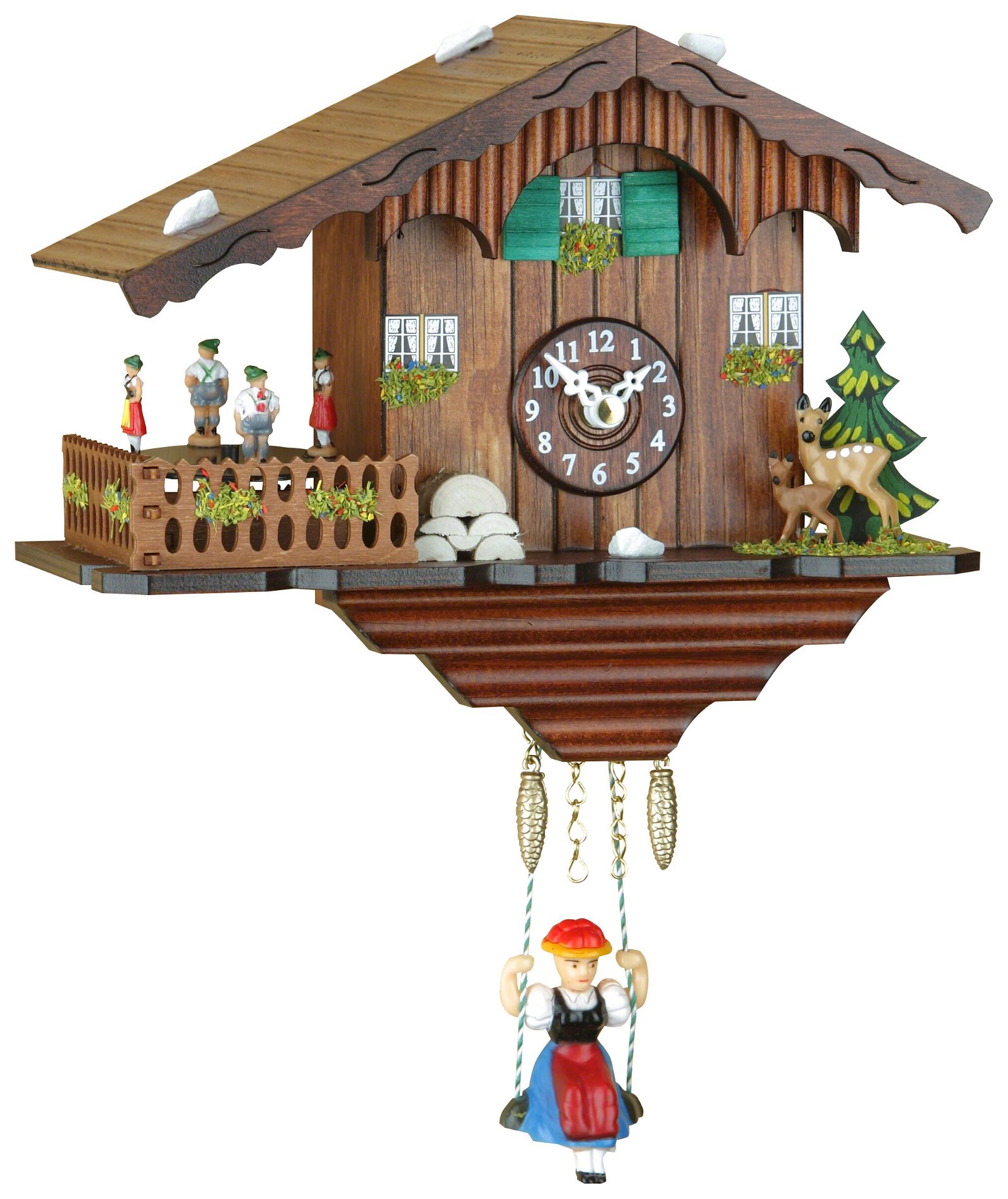 Black Forest Swinging Doll Clock Quartz-movement 17cm by Trenkle Uhren