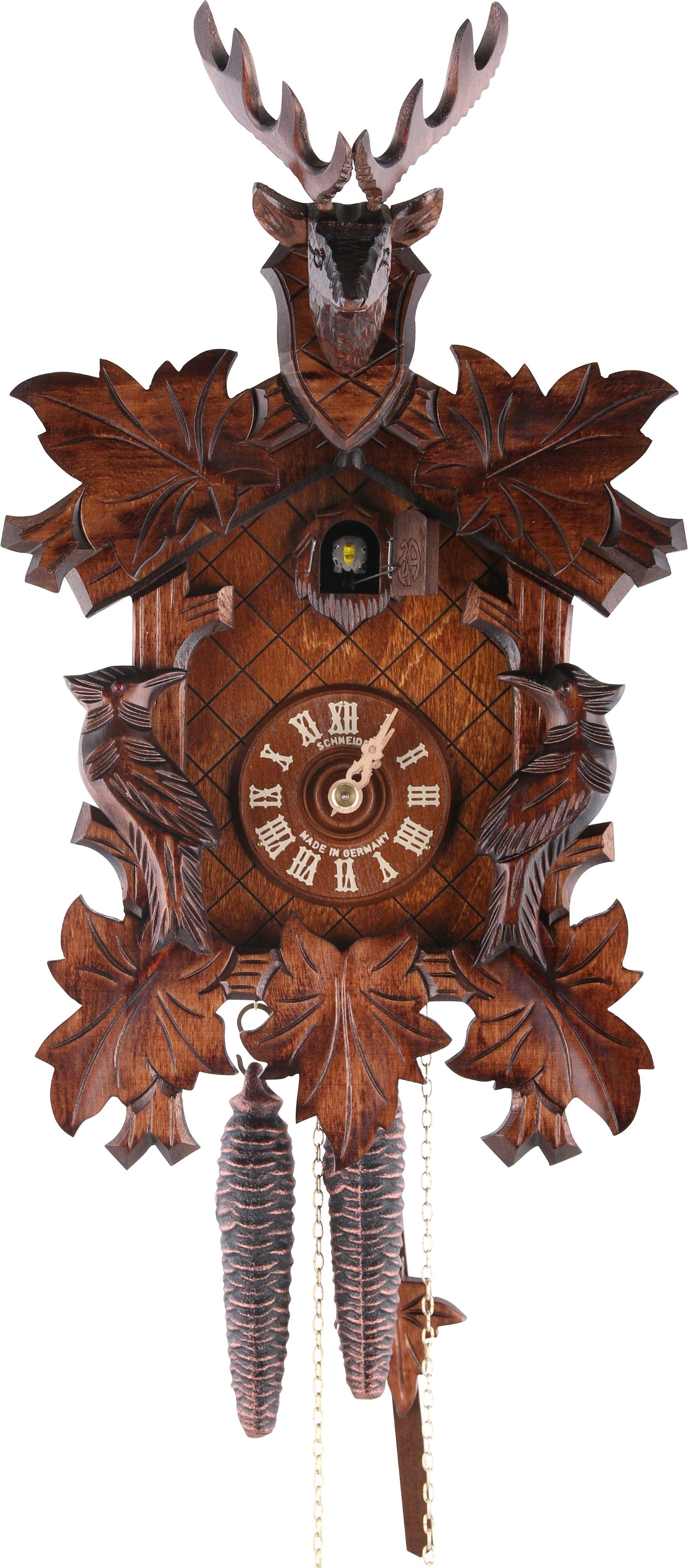 Cuckoo Clock 1-day-movement Carved-Style 36cm by Anton Schneider