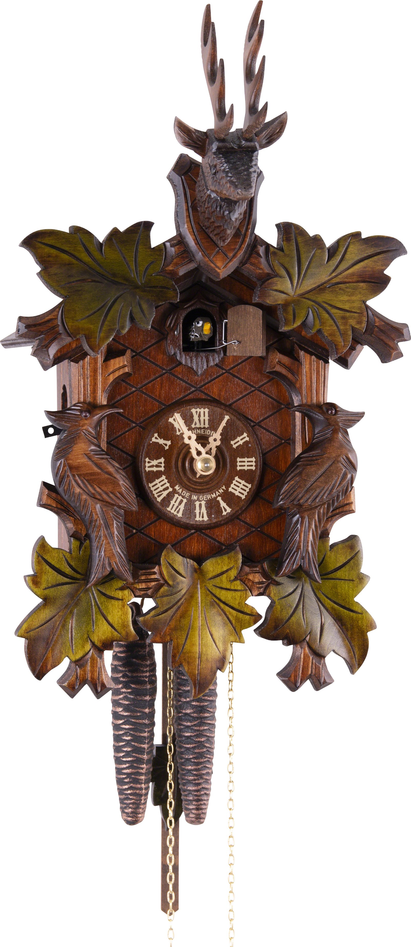 Cuckoo Clock 1-day-movement Carved-Style 38cm by Anton Schneider
