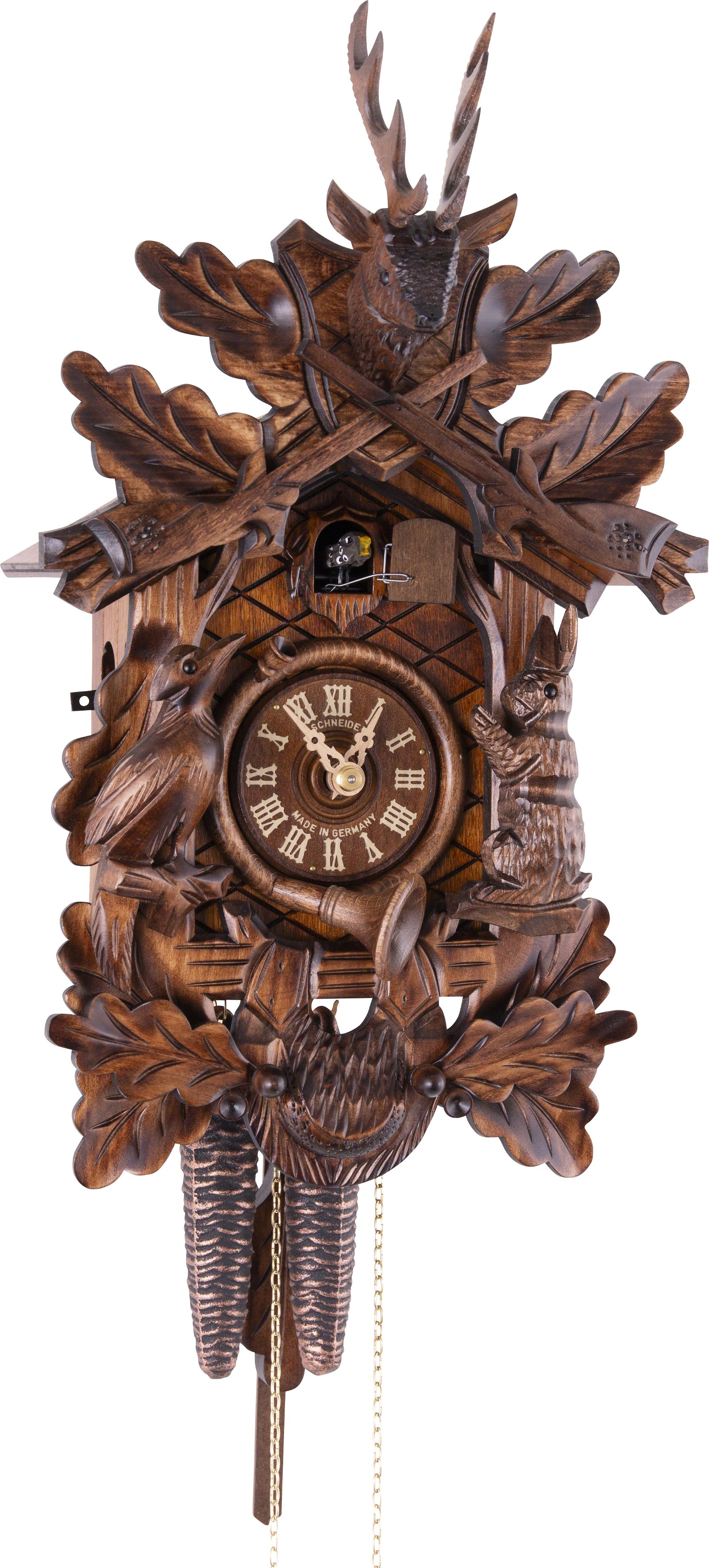 Cuckoo Clock 1-day-movement Carved-Style 40cm by Anton Schneider