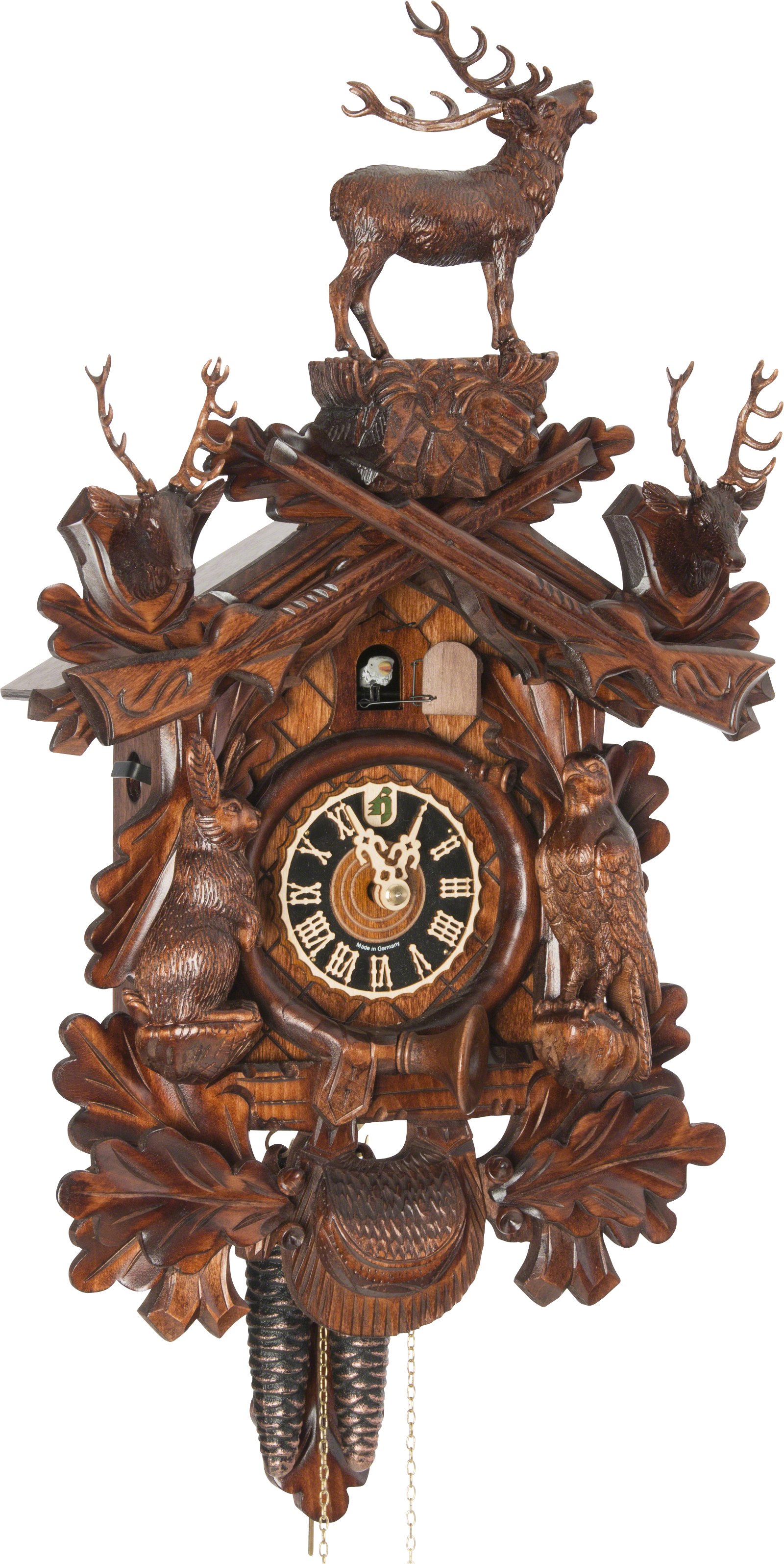 Cuckoo Clock 1-day-movement Carved-Style 40cm by Hönes