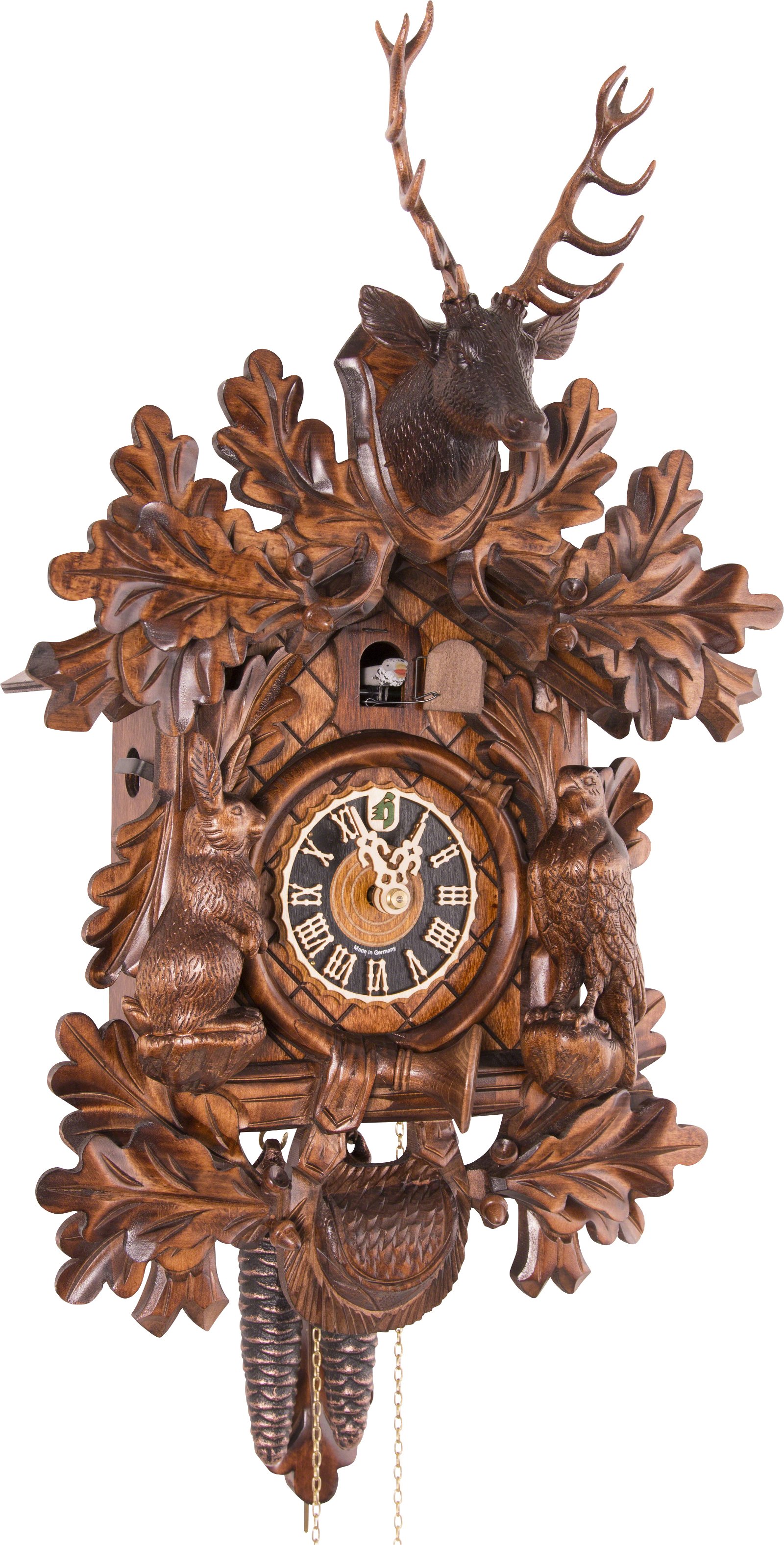 Cuckoo Clock 1-day-movement Carved-Style 46cm by Hönes