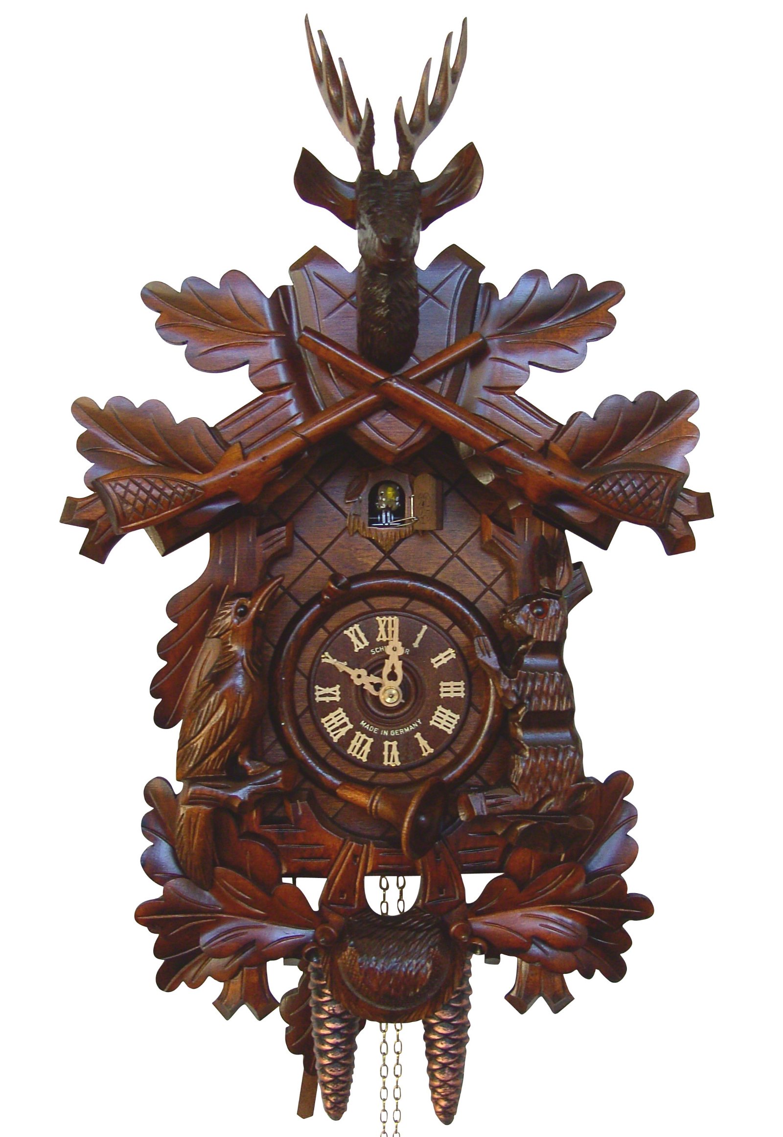 Cuckoo Clock 1-day-movement Carved-Style 48cm by Anton Schneider