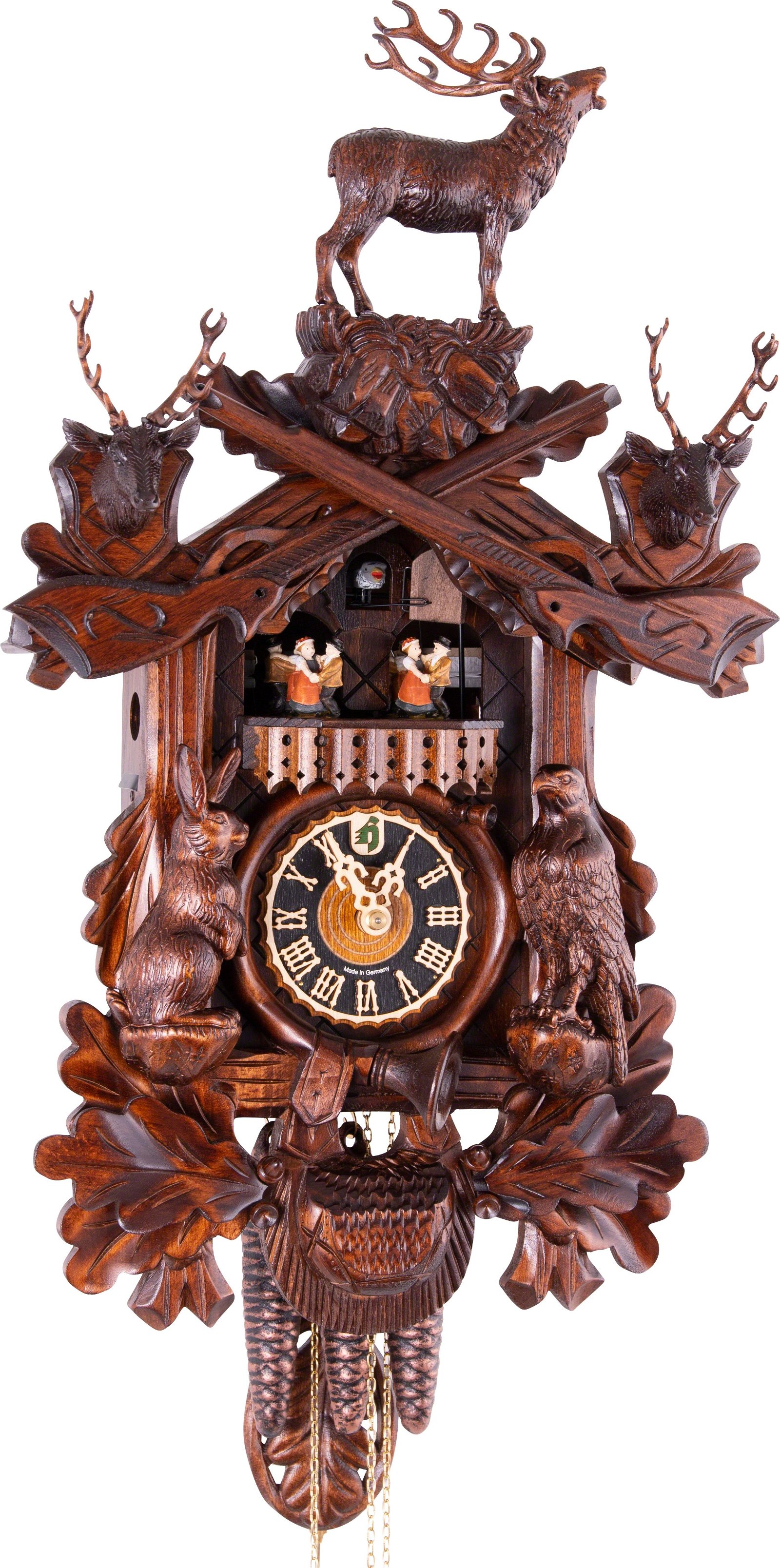 Cuckoo Clock 1-day-movement Carved-Style 50cm by Hönes