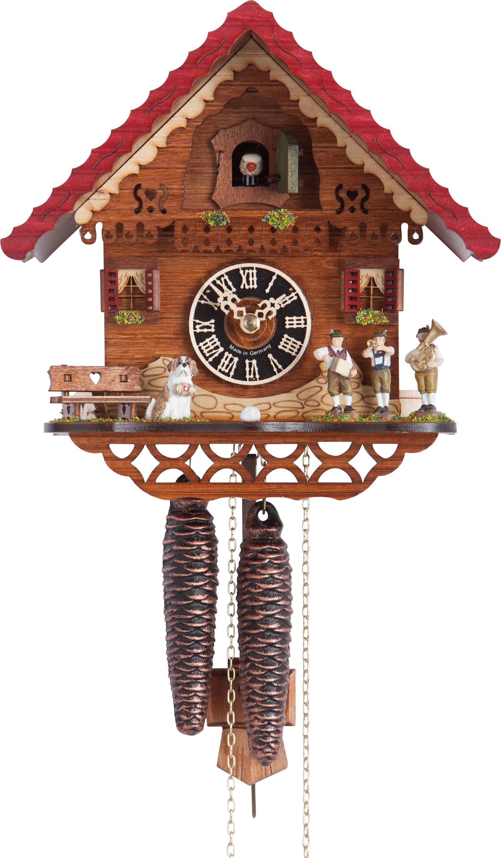 Cuckoo Clock 1-day-movement Chalet-Style 22cm by Hönes