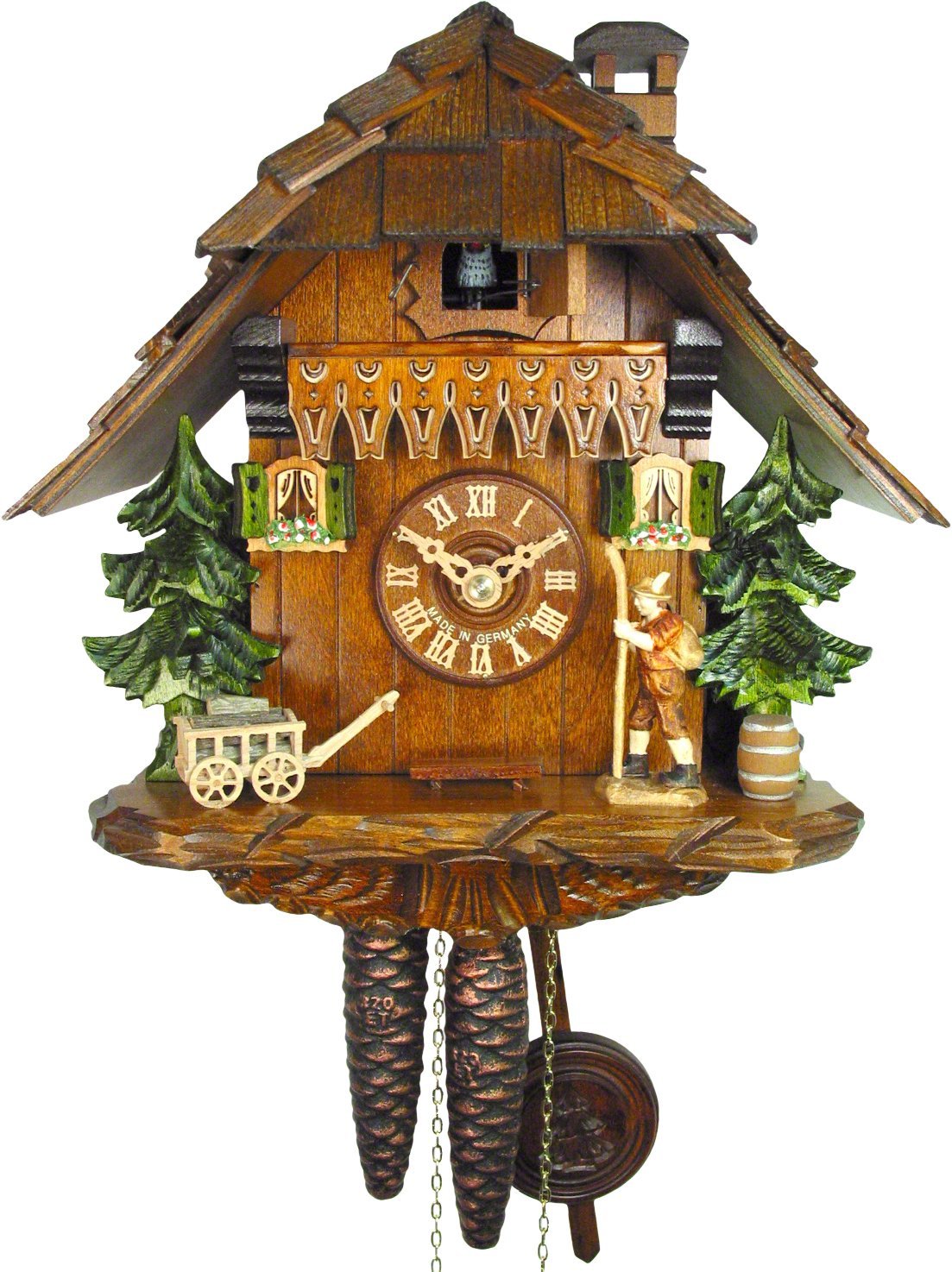 Cuckoo Clock 1-day-movement Chalet-Style 25cm by August Schwer