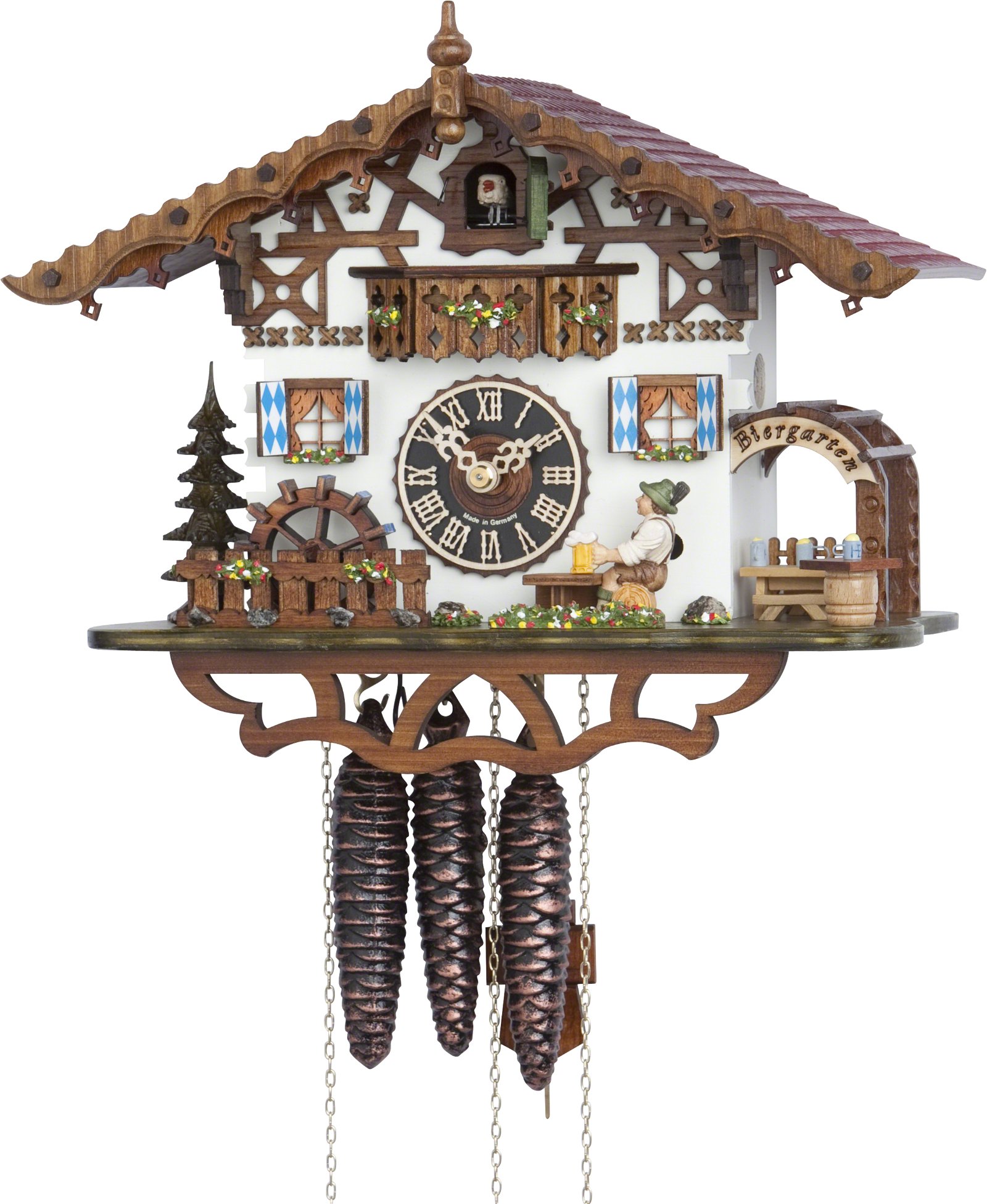 Cuckoo Clock 1-day-movement Chalet-Style 26cm by Hönes