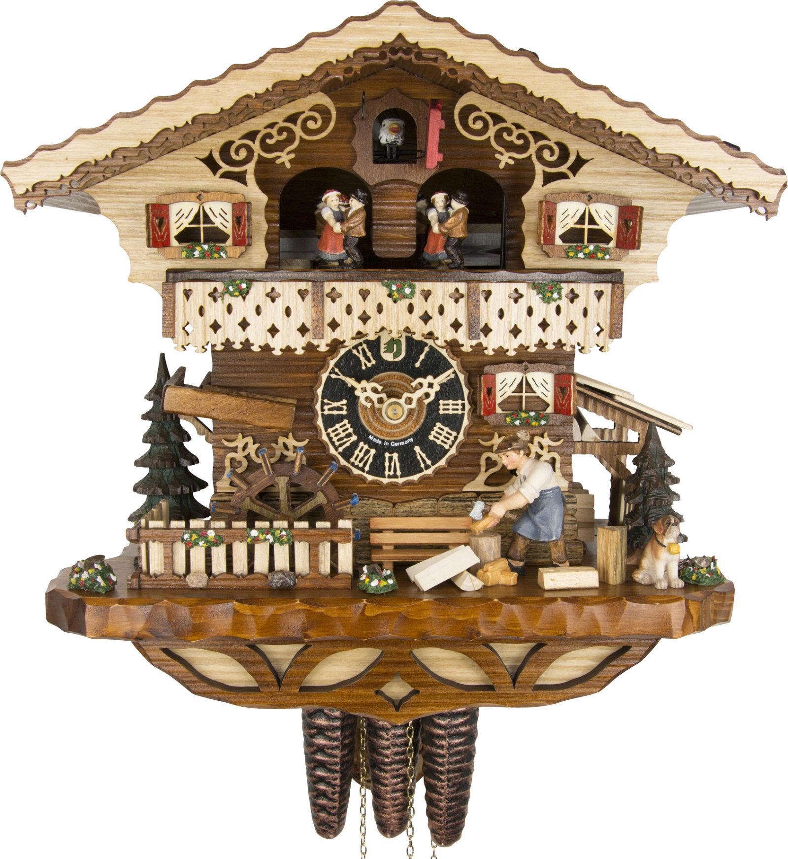 Cuckoo Clock 1-day-movement Chalet-Style 29cm by Hönes
