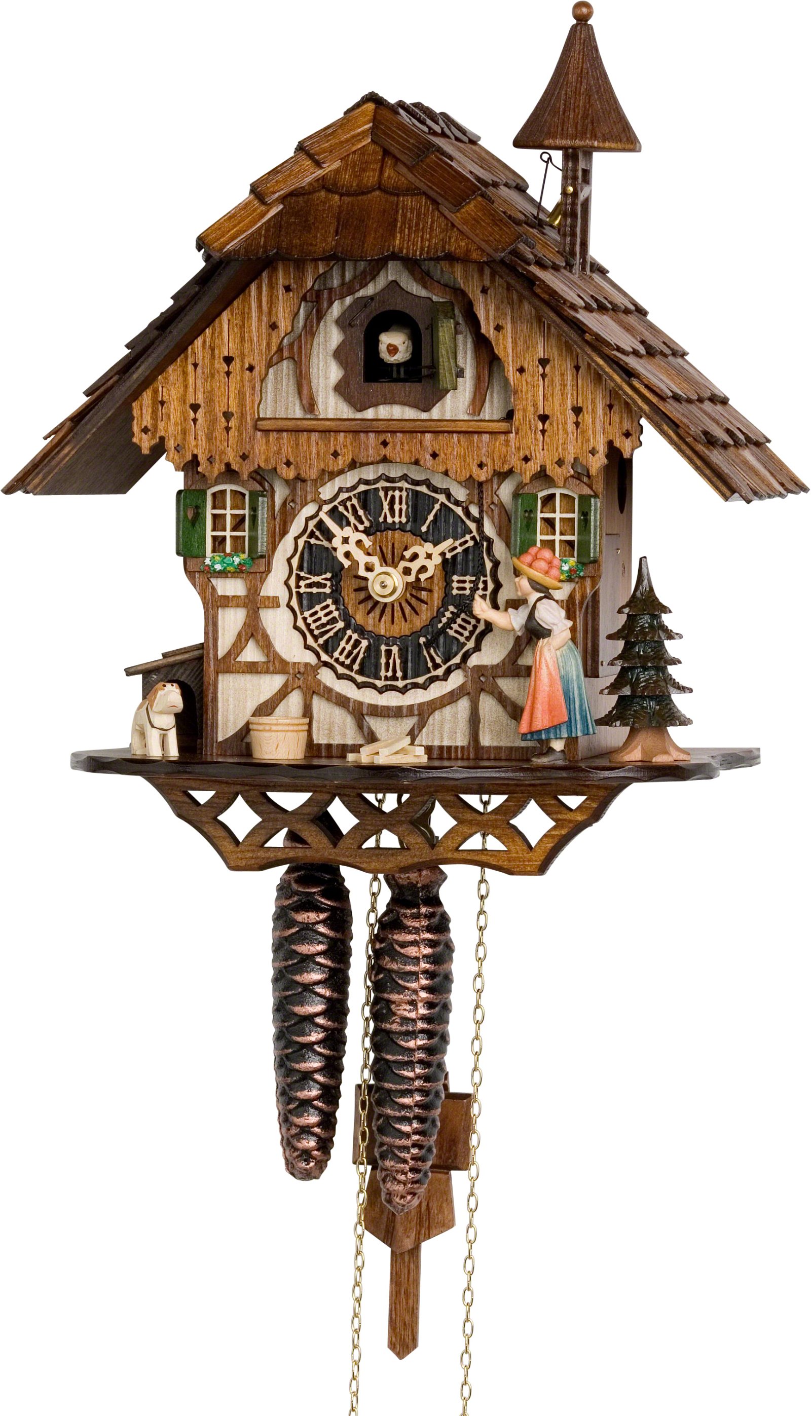 Cuckoo Clock 1-day-movement Chalet-Style 30cm by Hönes