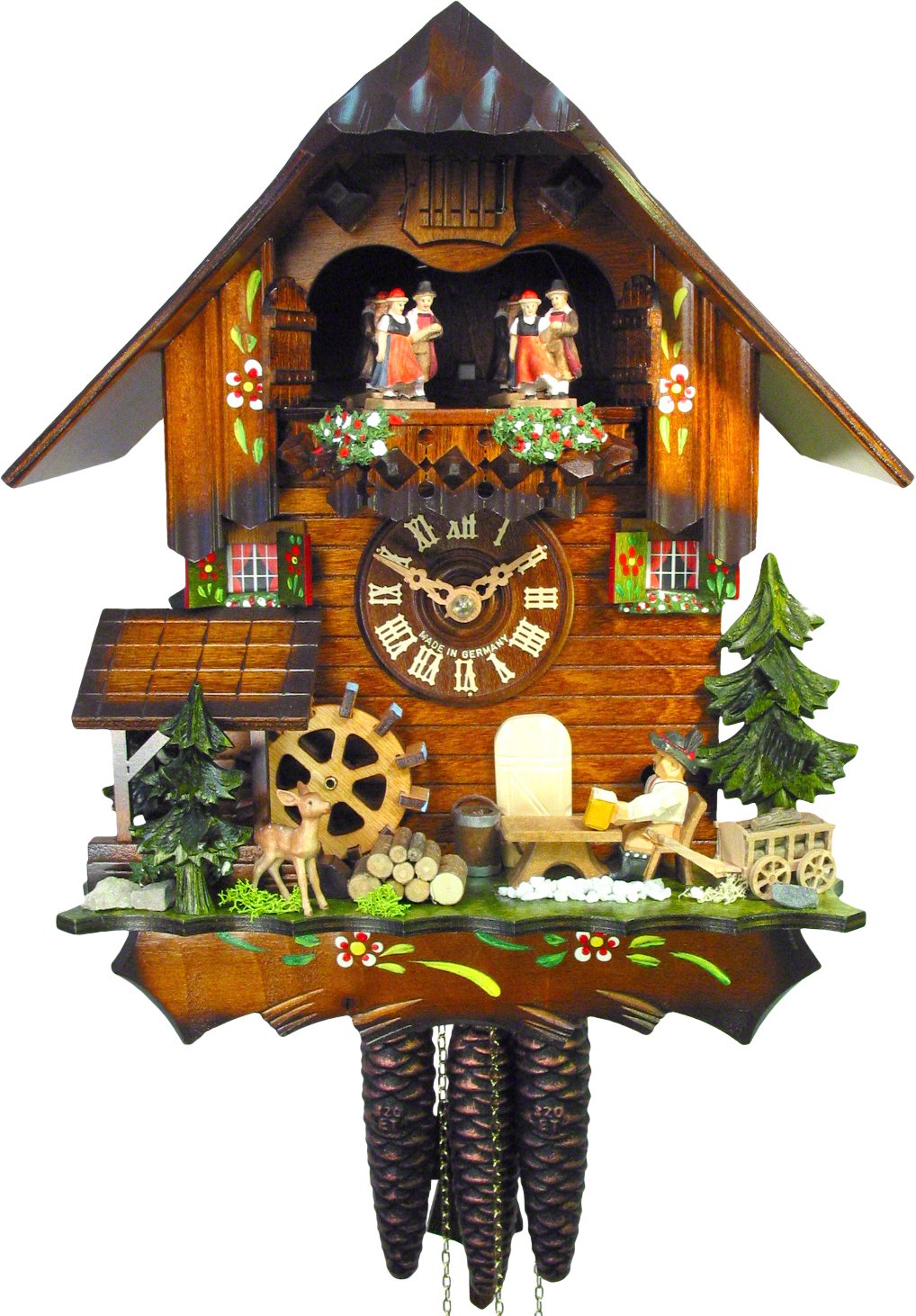 Cuckoo Clock 1-day-movement Chalet-Style 31cm by August Schwer