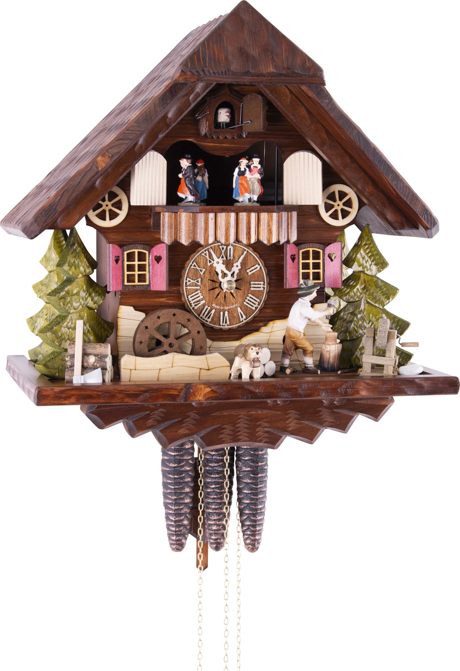 Cuckoo Clock 1-day-movement Chalet-Style 34cm by Hekas