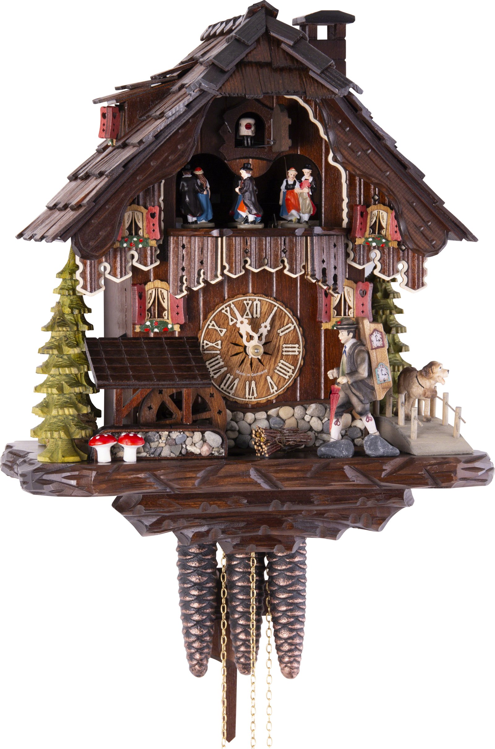Cuckoo Clock 1-day-movement Chalet-Style 34cm by Hekas