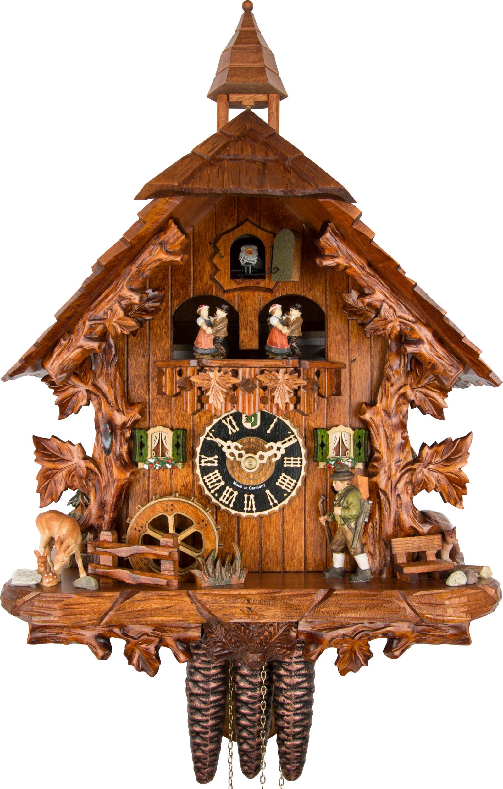 Cuckoo Clock 1-day-movement Chalet-Style 44cm by Hönes