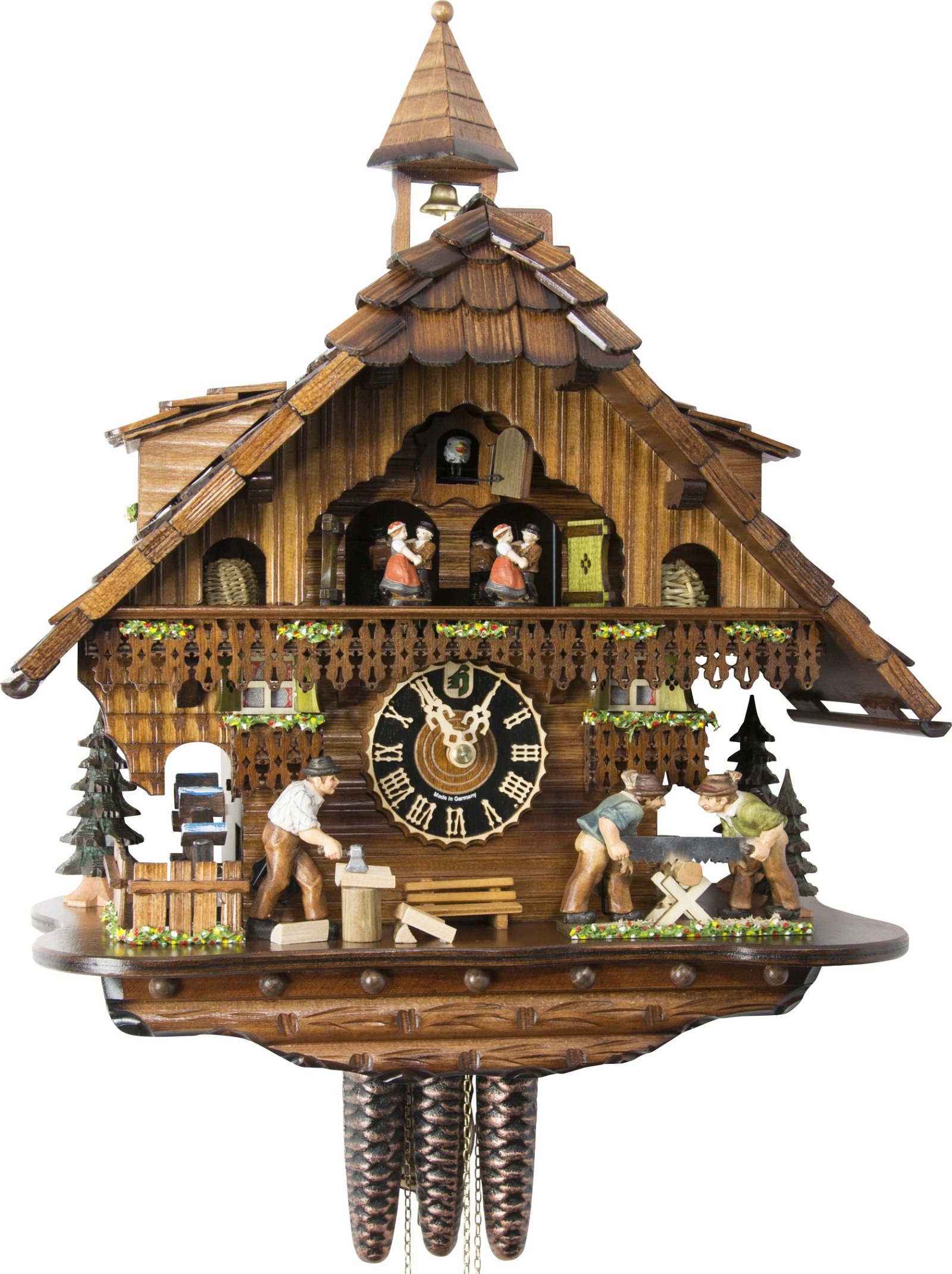 Cuckoo Clock 1-day-movement Chalet-Style 46cm by Hönes