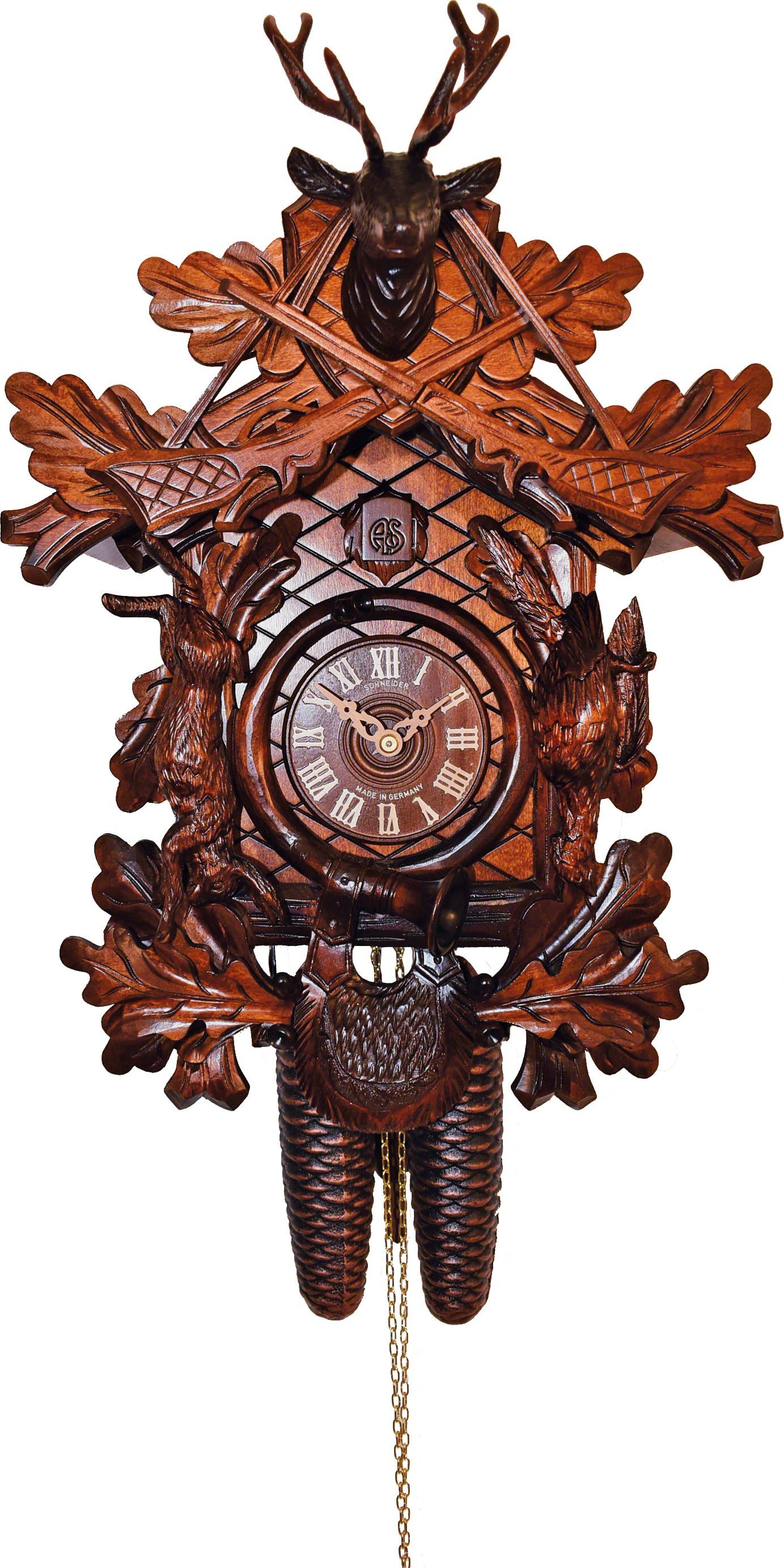 Cuckoo Clock 8-day-movement Carved-Style 37cm by Anton Schneider
