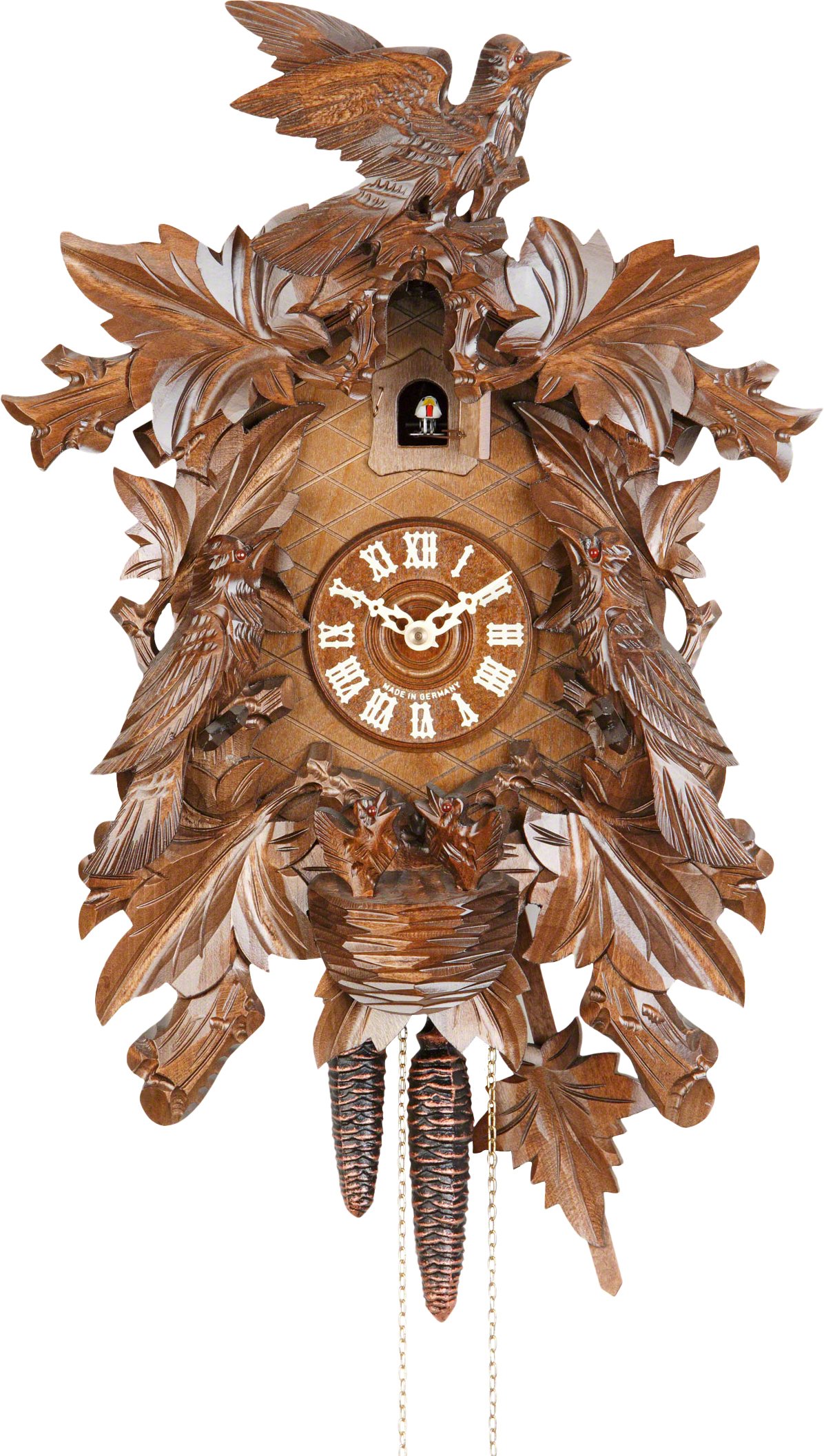 Cuckoo Clock 8-day-movement Carved-Style 43cm by Hekas