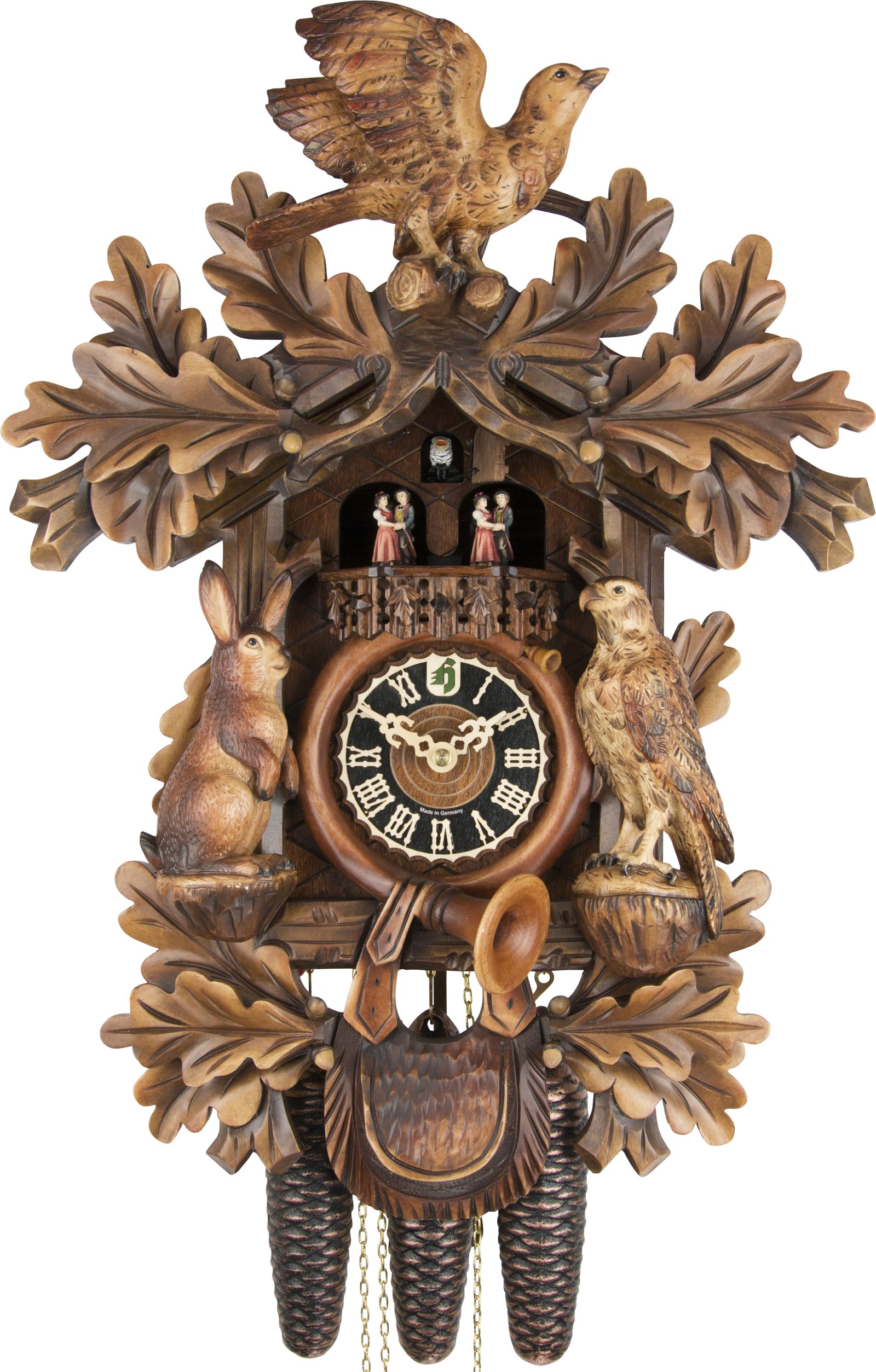 Cuckoo Clock 8-day-movement Carved-Style 52cm by Hönes