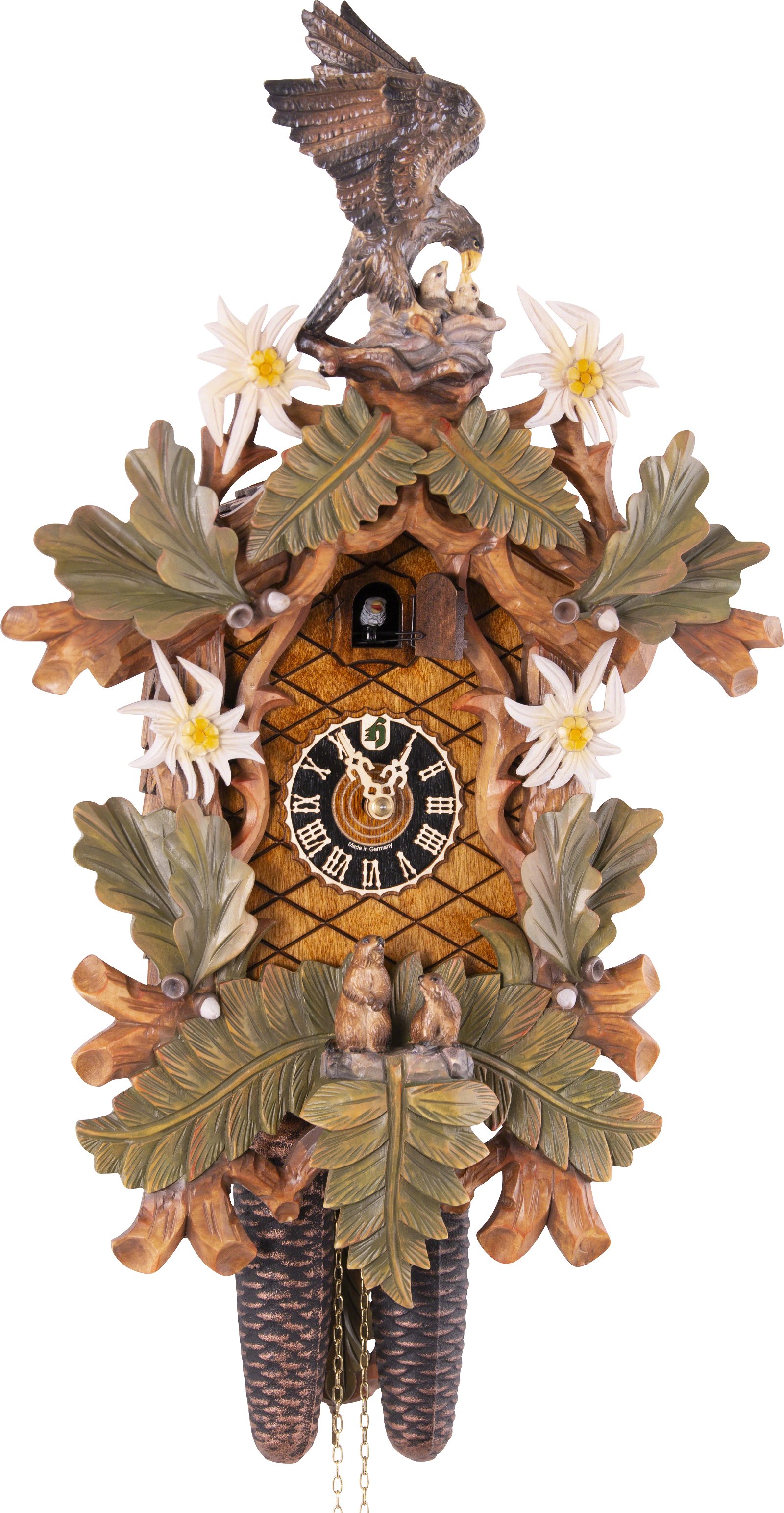 Cuckoo Clock 8-day-movement Carved-Style 54cm by Hönes