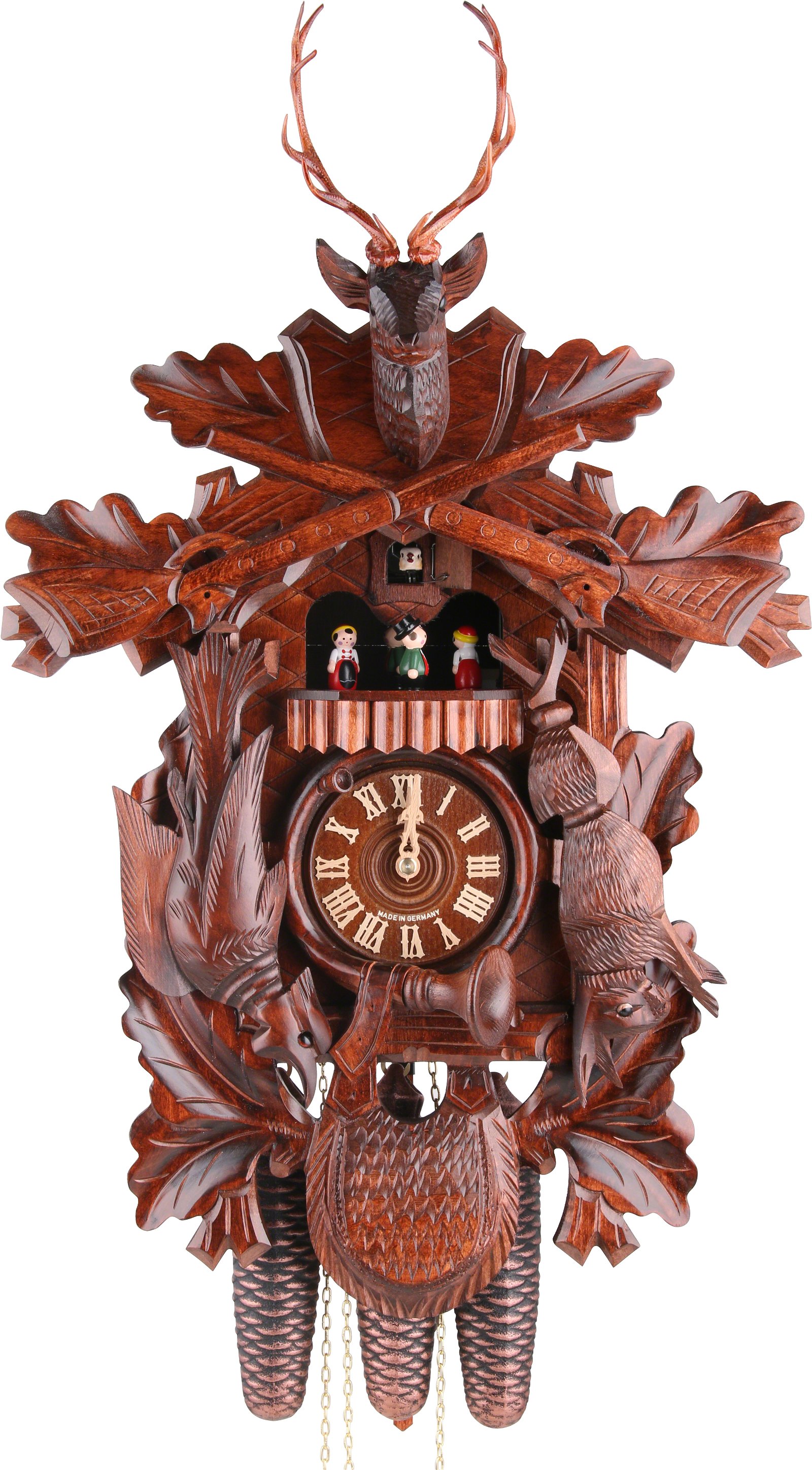 Cuckoo Clock 8-day-movement Carved-Style 58cm by Hekas