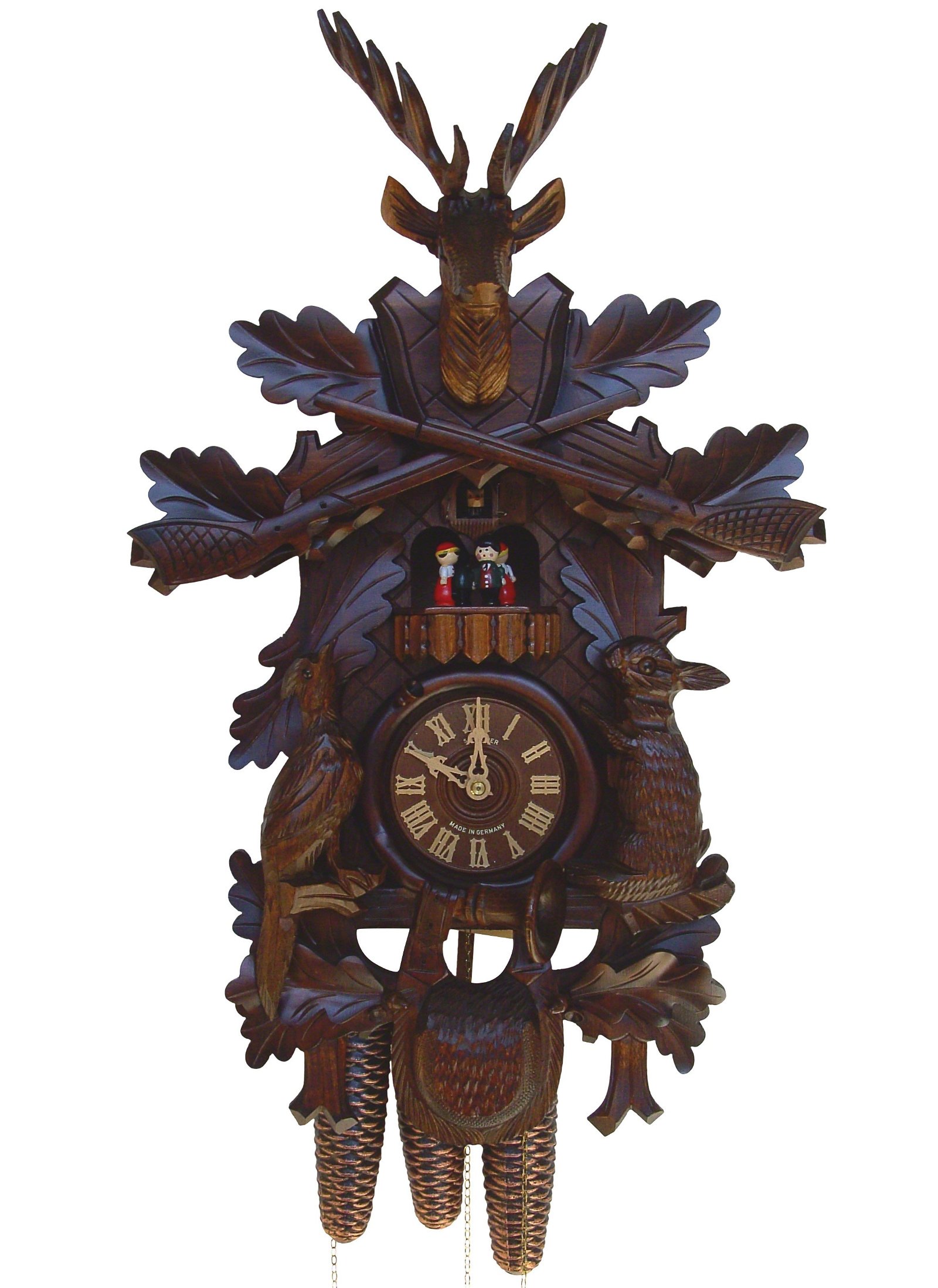 Cuckoo Clock 8-day-movement Carved-Style 60cm by Anton Schneider