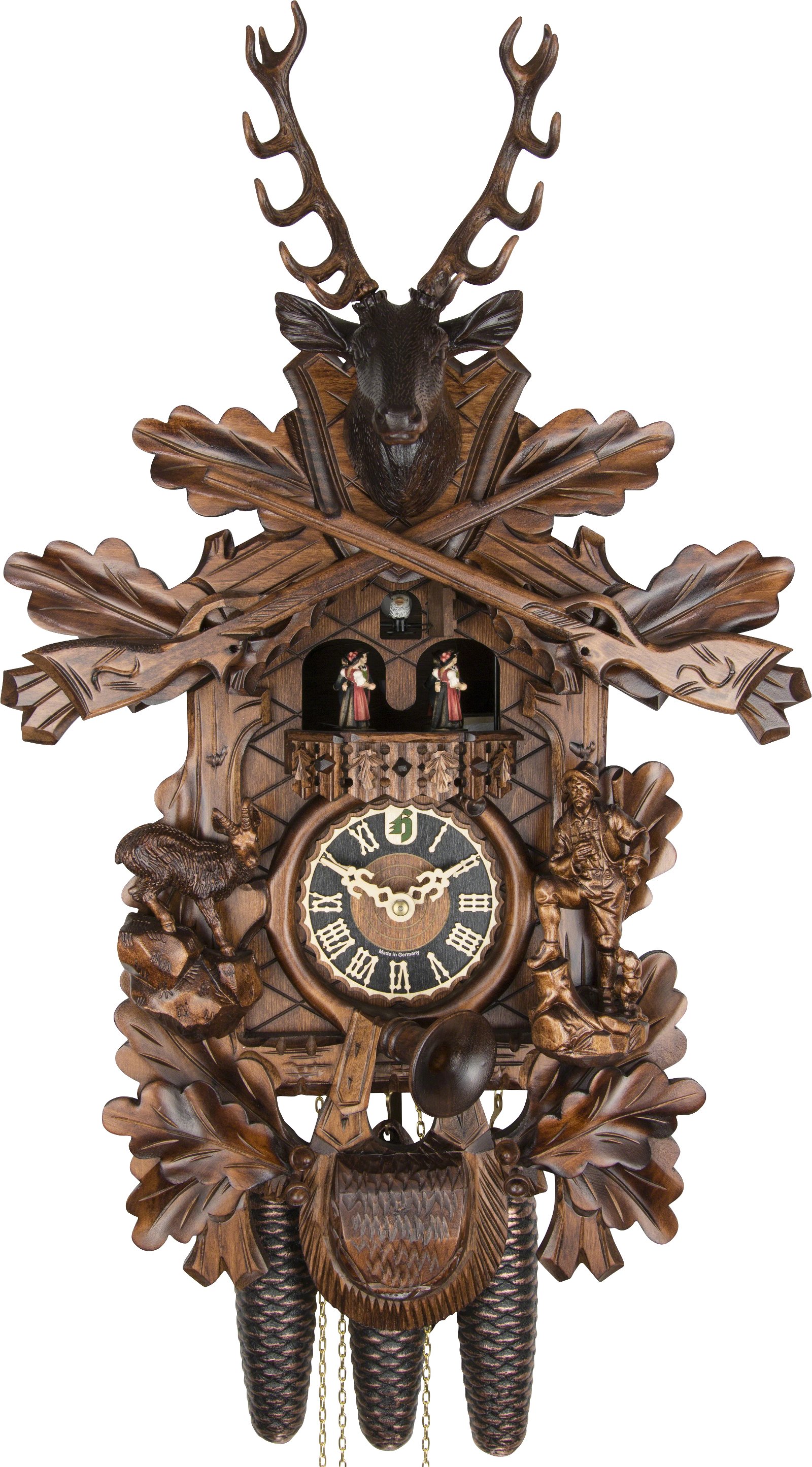 Cuckoo Clock 8-day-movement Carved-Style 61cm by Hönes