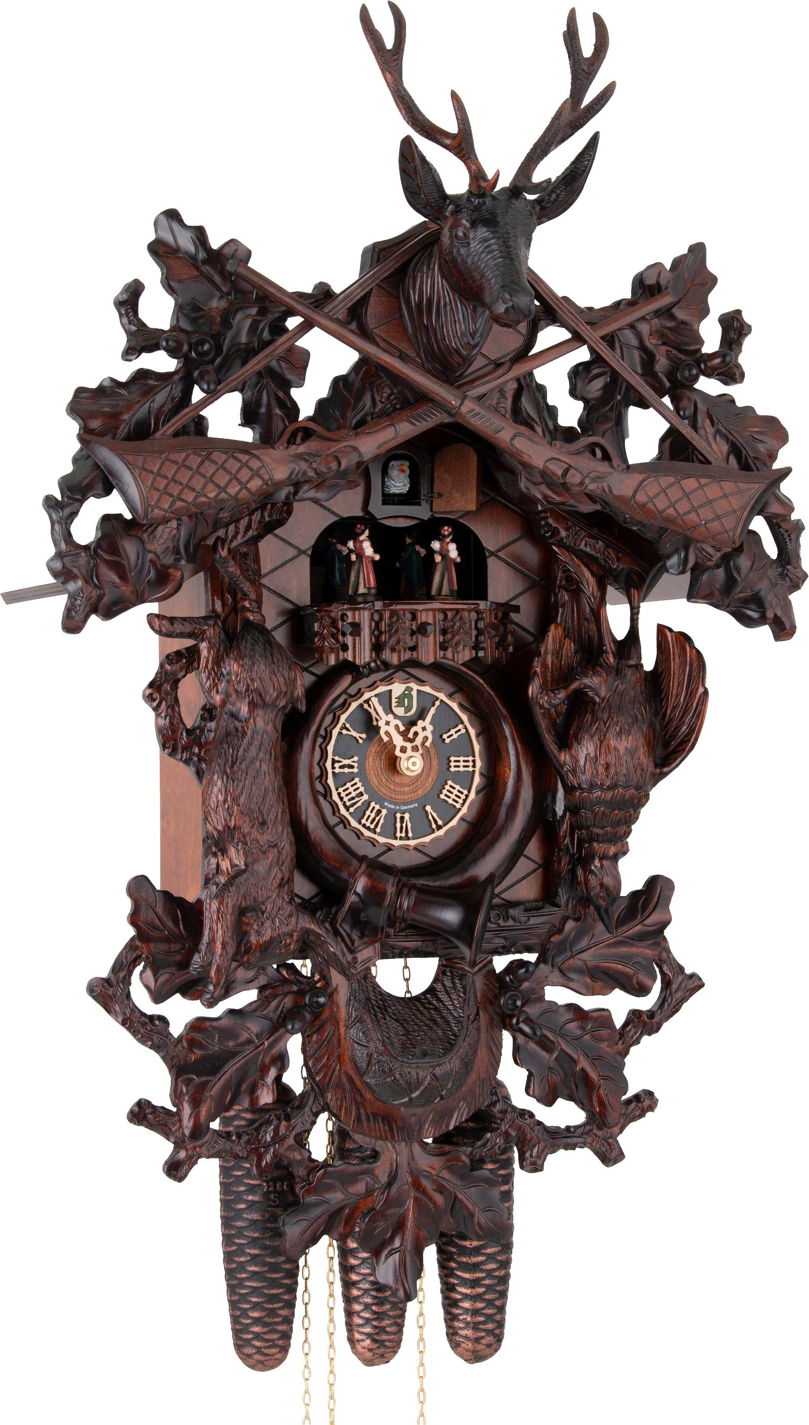 Cuckoo Clock 8-day-movement Carved-Style 64cm by Hönes