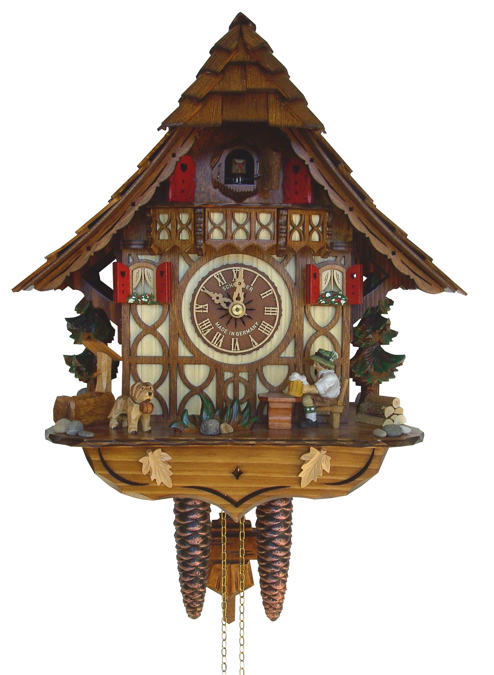 Cuckoo Clock 8-day-movement Chalet-Style 32cm by Anton Schneider
