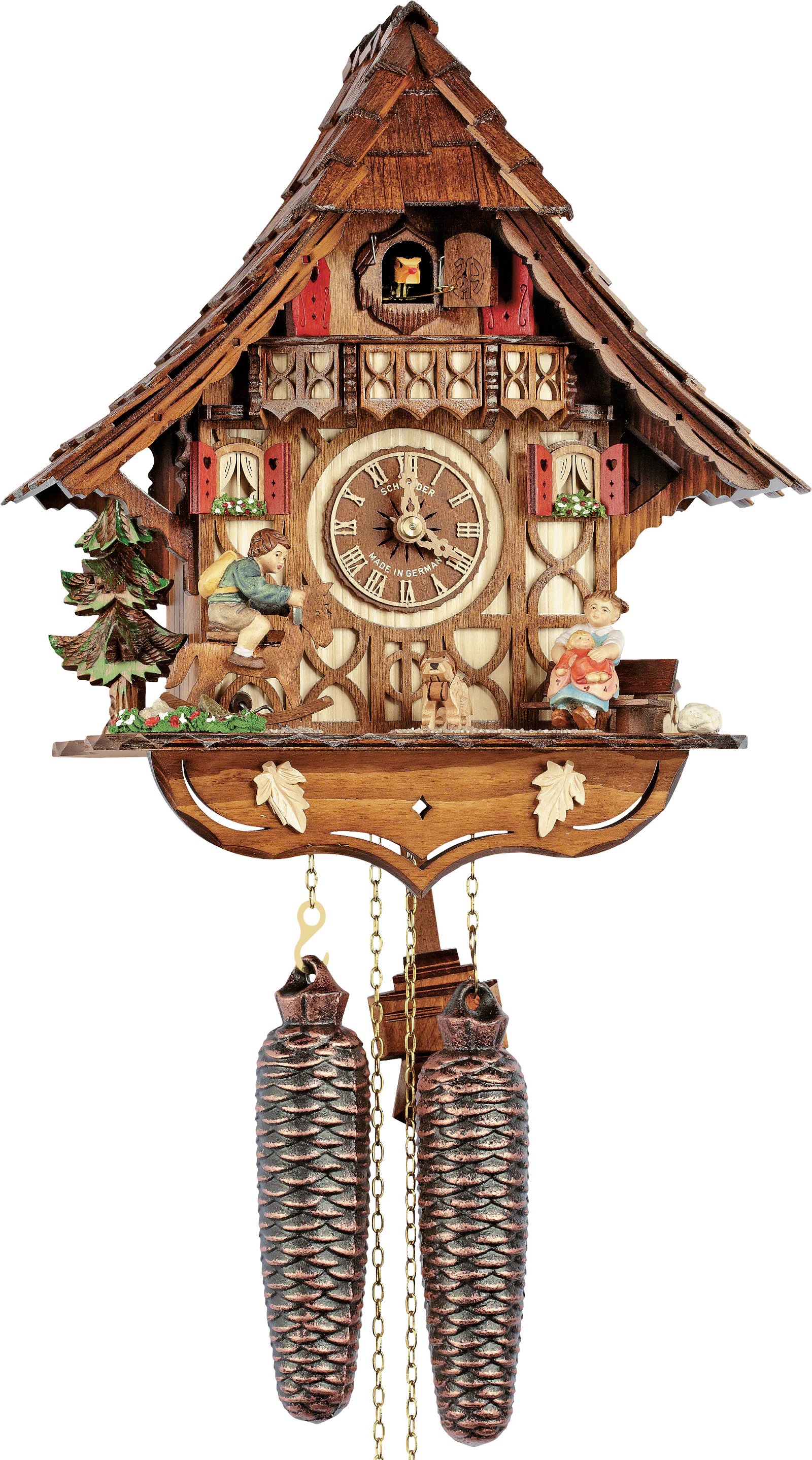 Cuckoo Clock 8-day-movement Chalet-Style 32cm by Anton Schneider
