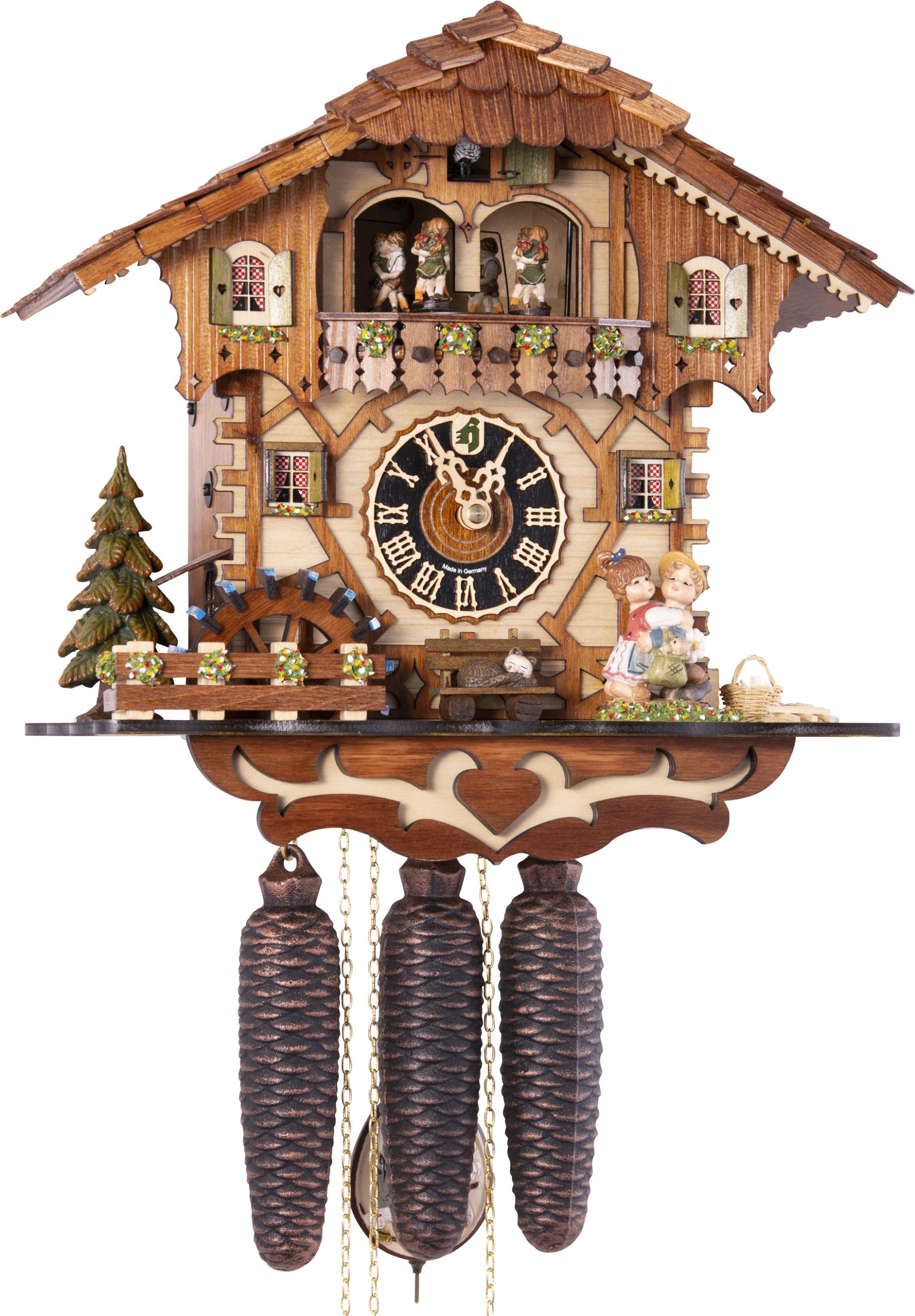 Cuckoo Clock 8-day-movement Chalet-Style 34cm by Hönes