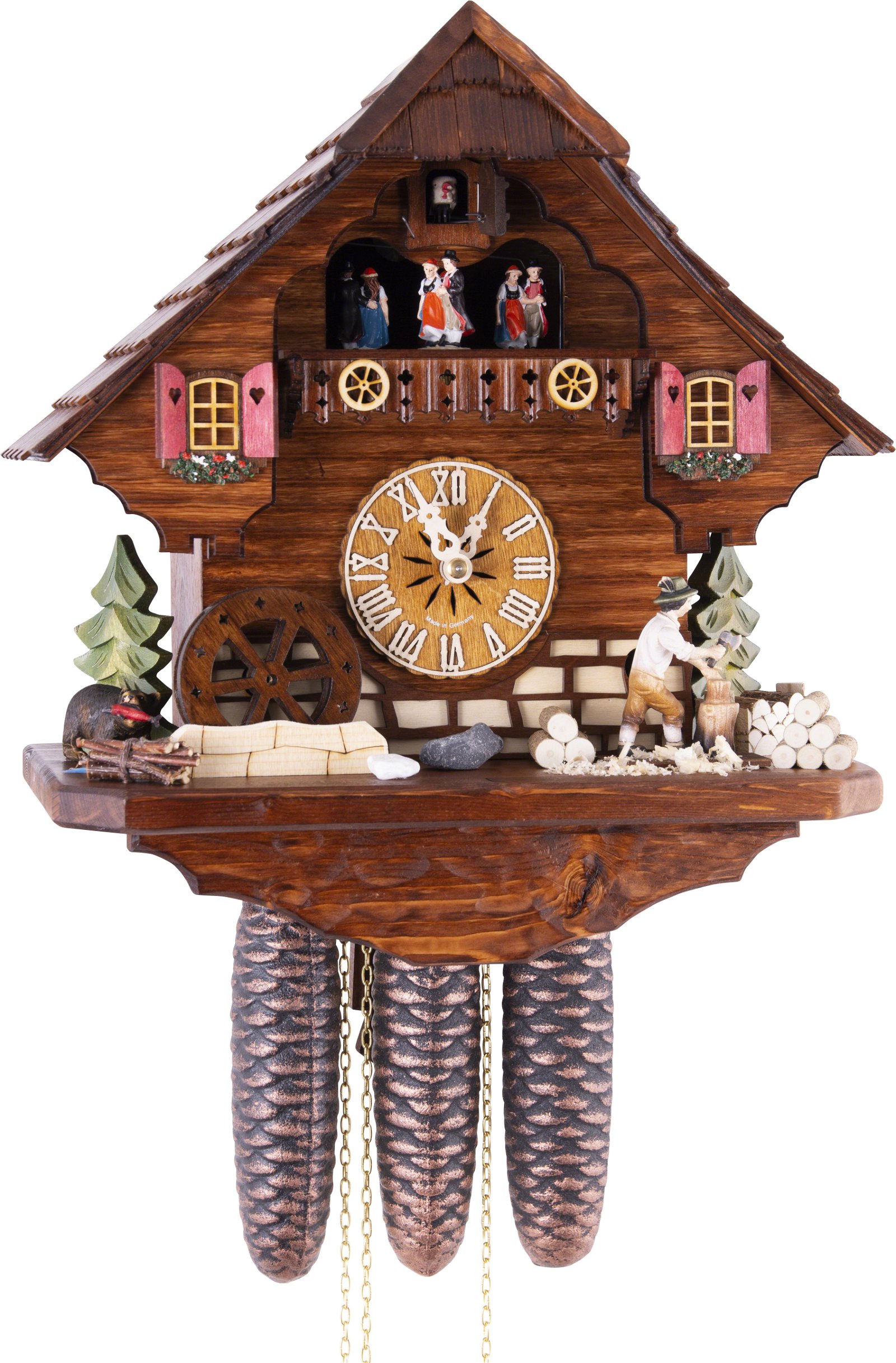 Cuckoo Clock 8-day-movement Chalet-Style 36cm by Hekas