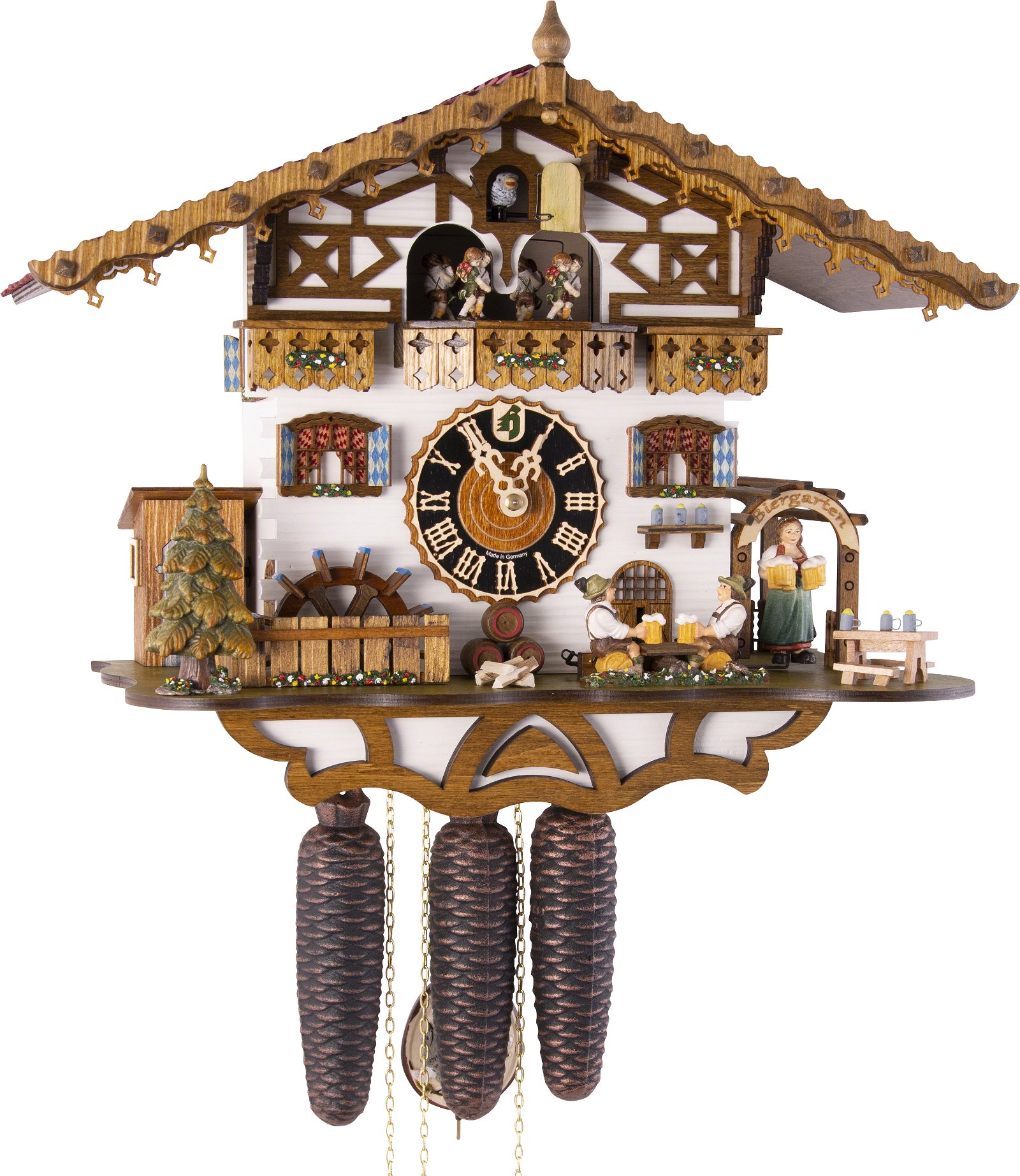 Cuckoo Clock 8-day-movement Chalet-Style 36cm by Hönes