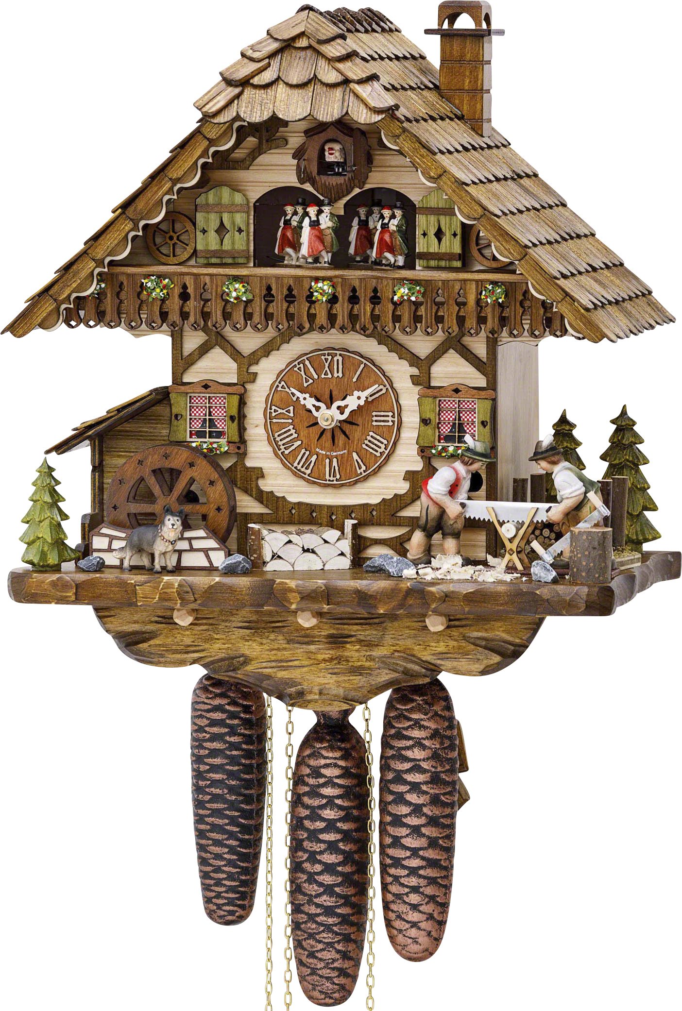 Cuckoo Clock 8-day-movement Chalet-Style 38cm by Hekas