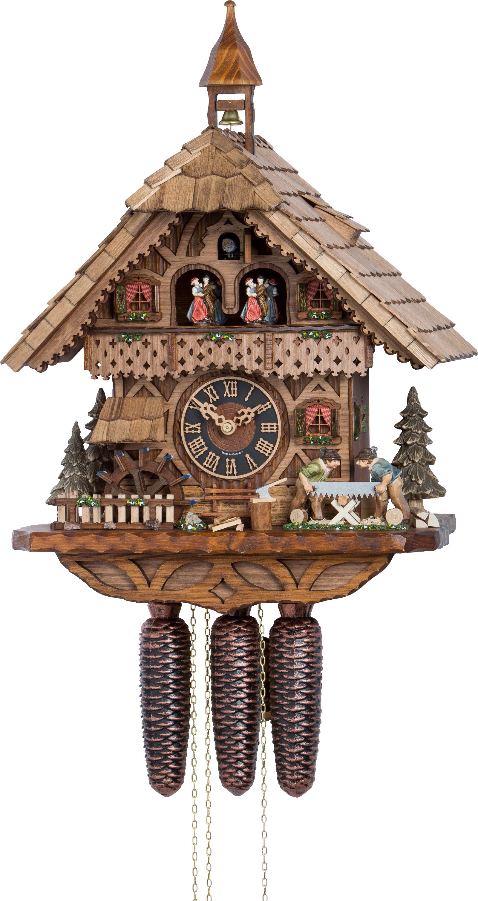 Cuckoo Clock 8-day-movement Chalet-Style 39cm by Hönes