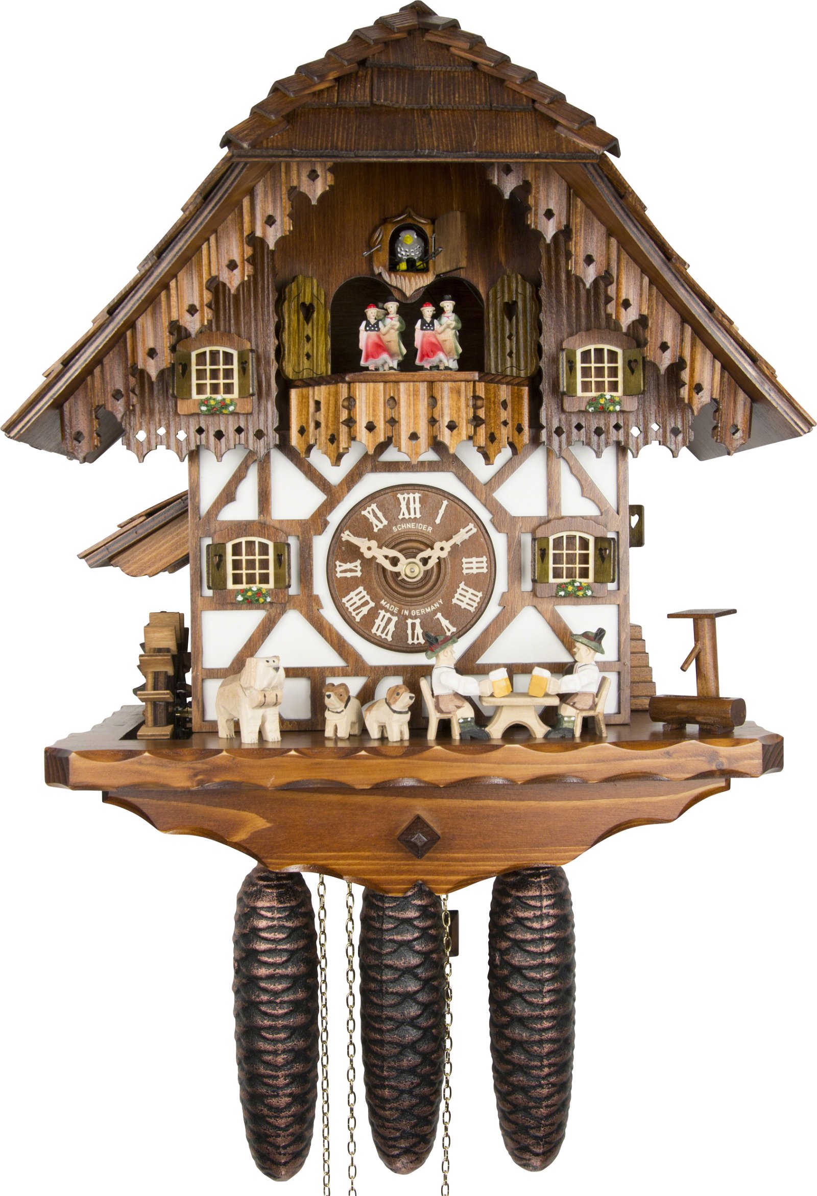 Cuckoo Clock 8-day-movement Chalet-Style 40cm by Anton Schneider