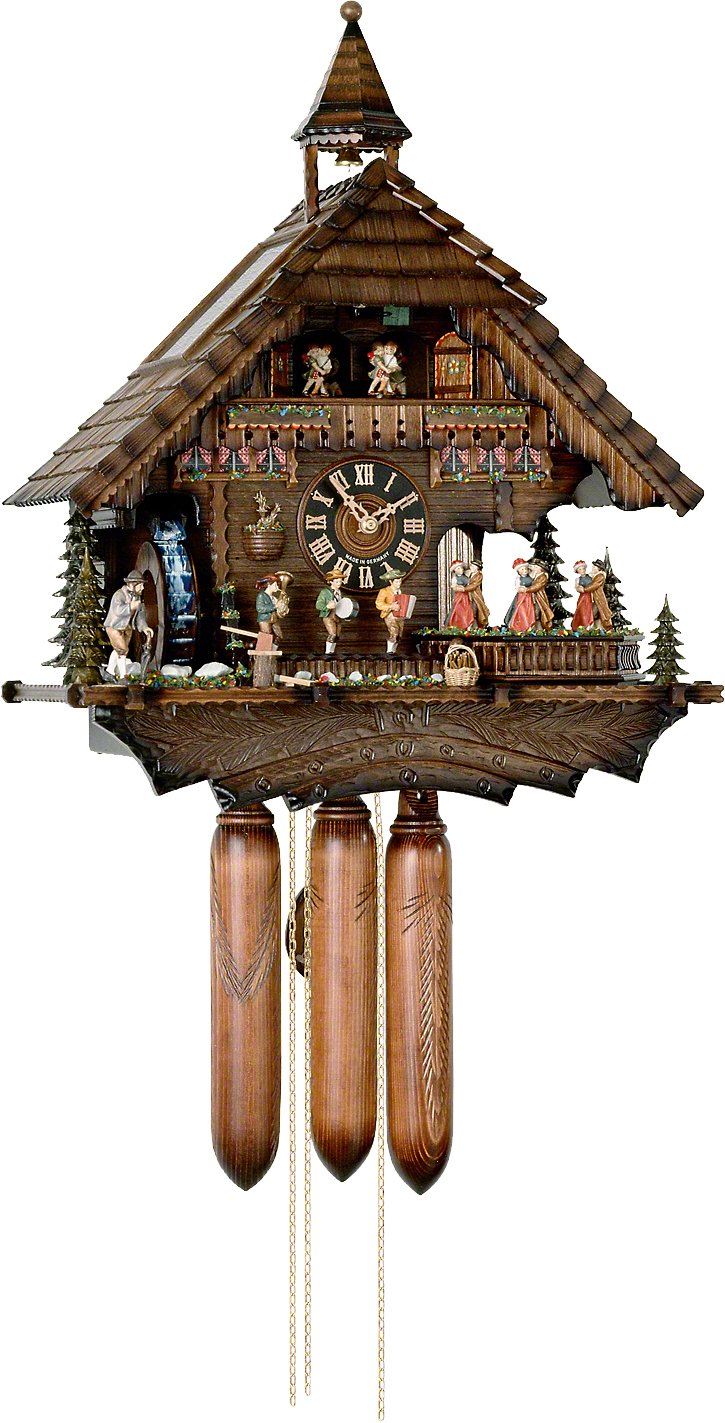 Cuckoo Clock 8-day-movement Chalet-Style 50cm by Hönes