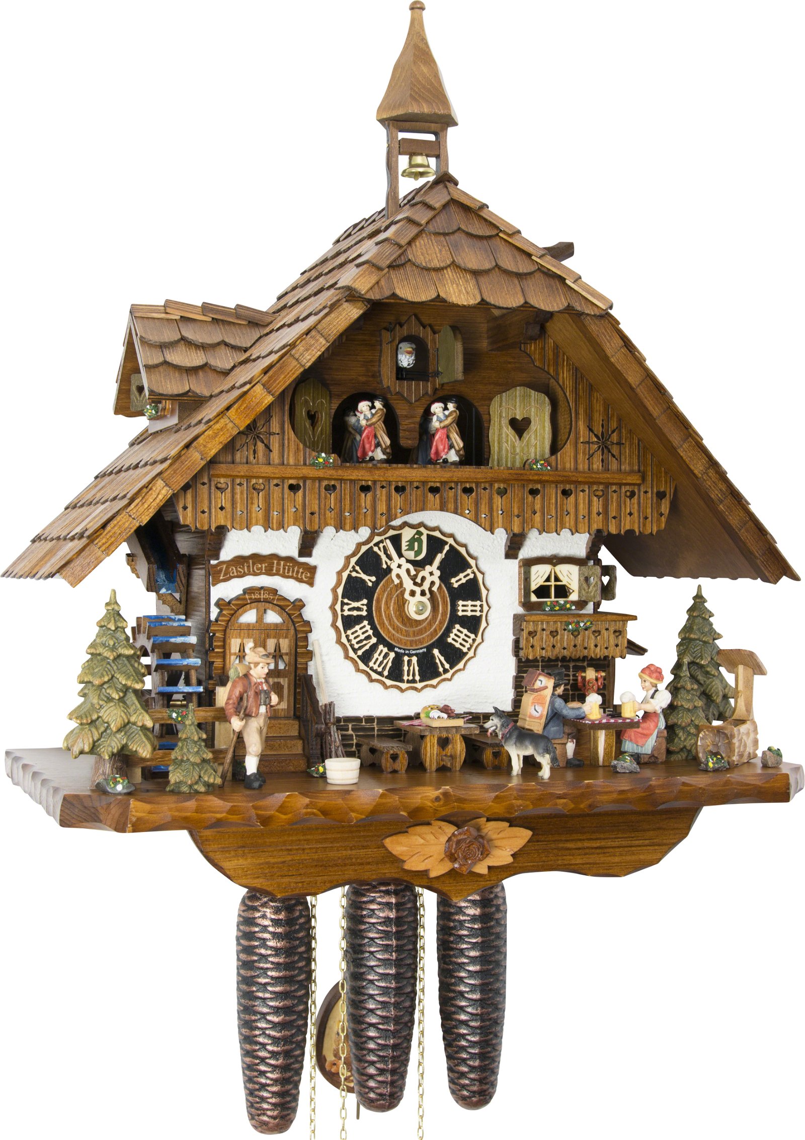 Cuckoo Clock 8-day-movement Chalet-Style 51cm by Hönes
