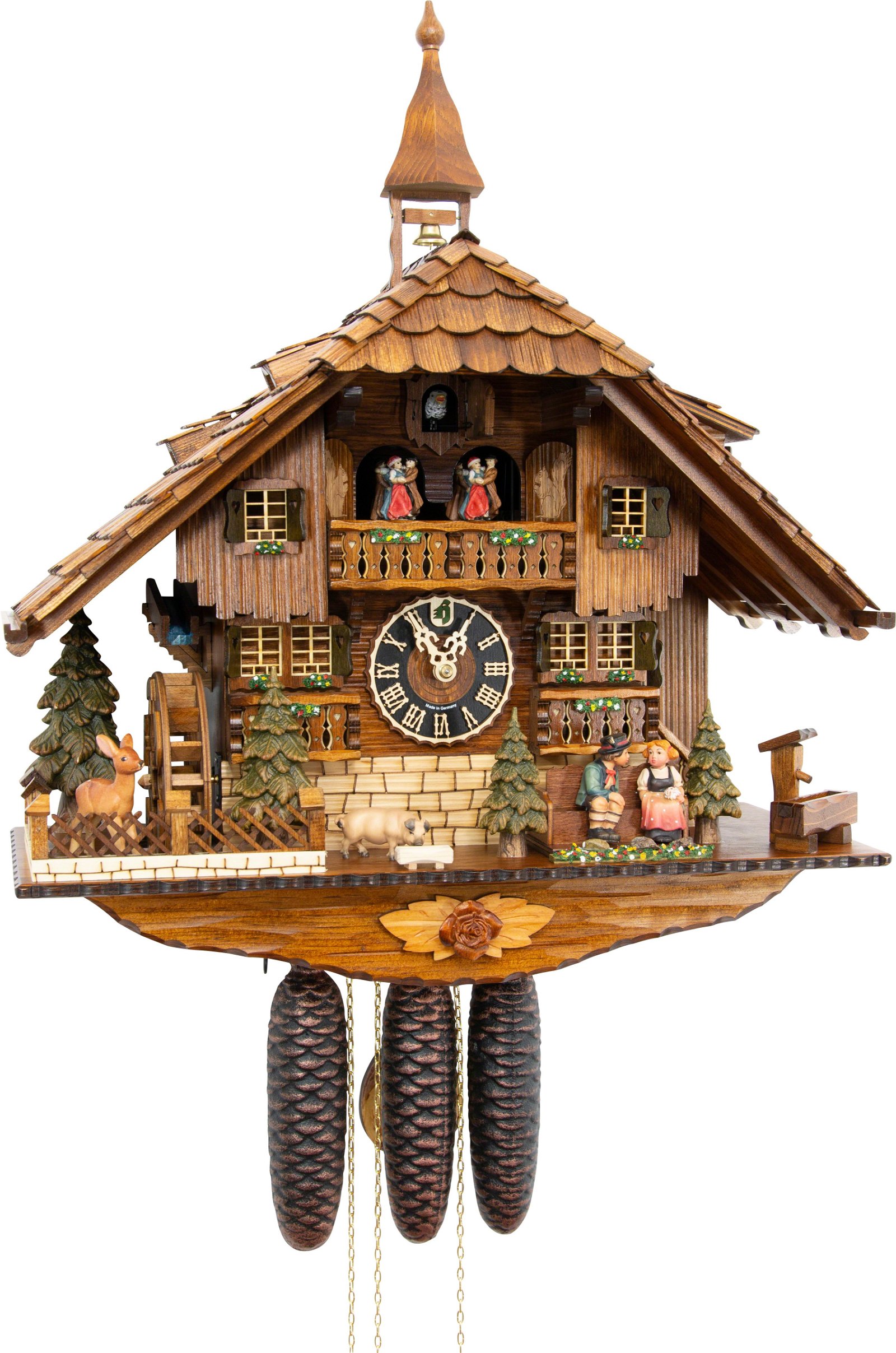 Cuckoo Clock 8-day-movement Chalet-Style 58cm by Hönes