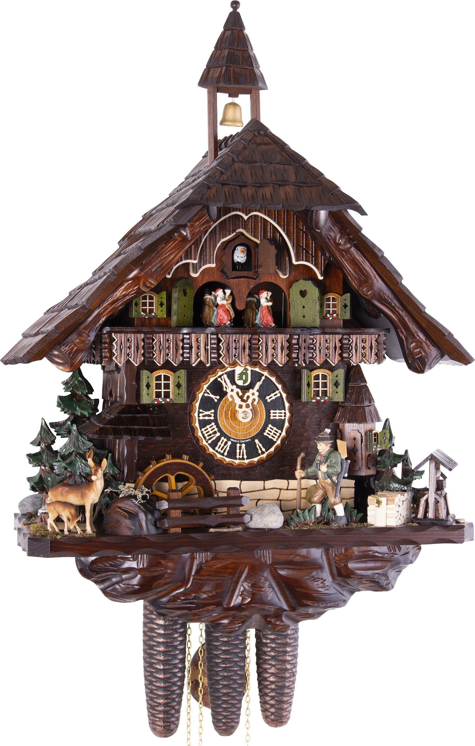 Cuckoo Clock 8-day-movement Chalet-Style 62cm by Hönes
