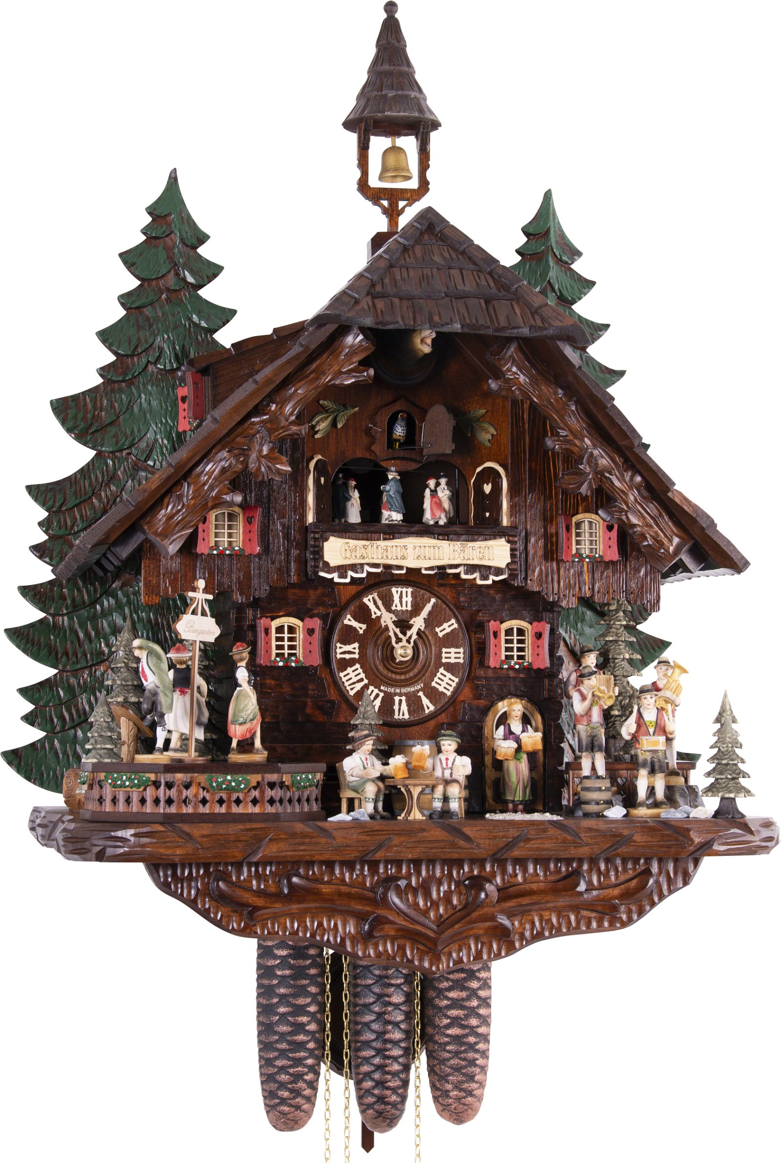 Cuckoo Clock 8-day-movement Chalet-Style 63cm by Hekas