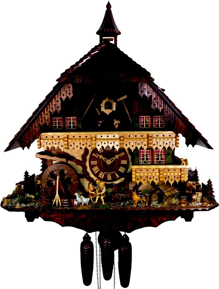 Cuckoo Clock 8-day-movement Chalet-Style 65cm by August Schwer
