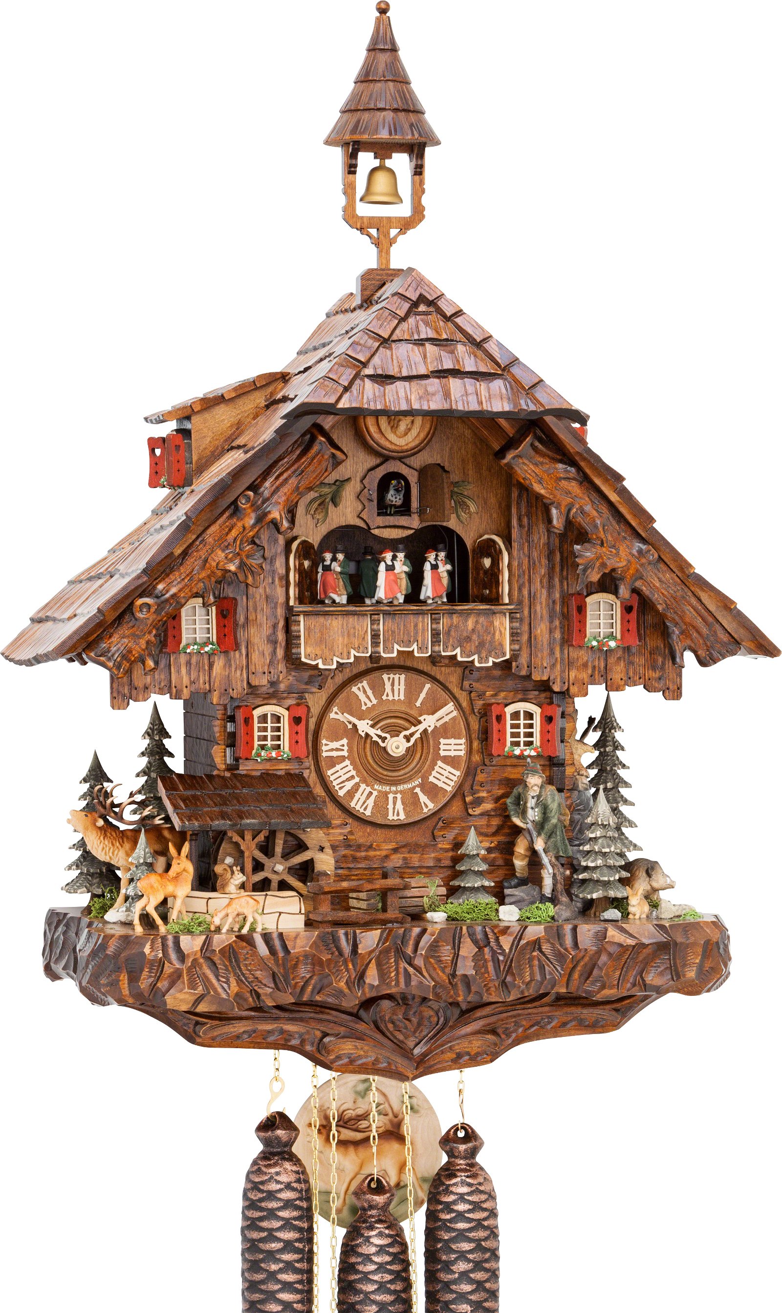 Cuckoo Clock 8-day-movement Chalet-Style 68cm by Hekas