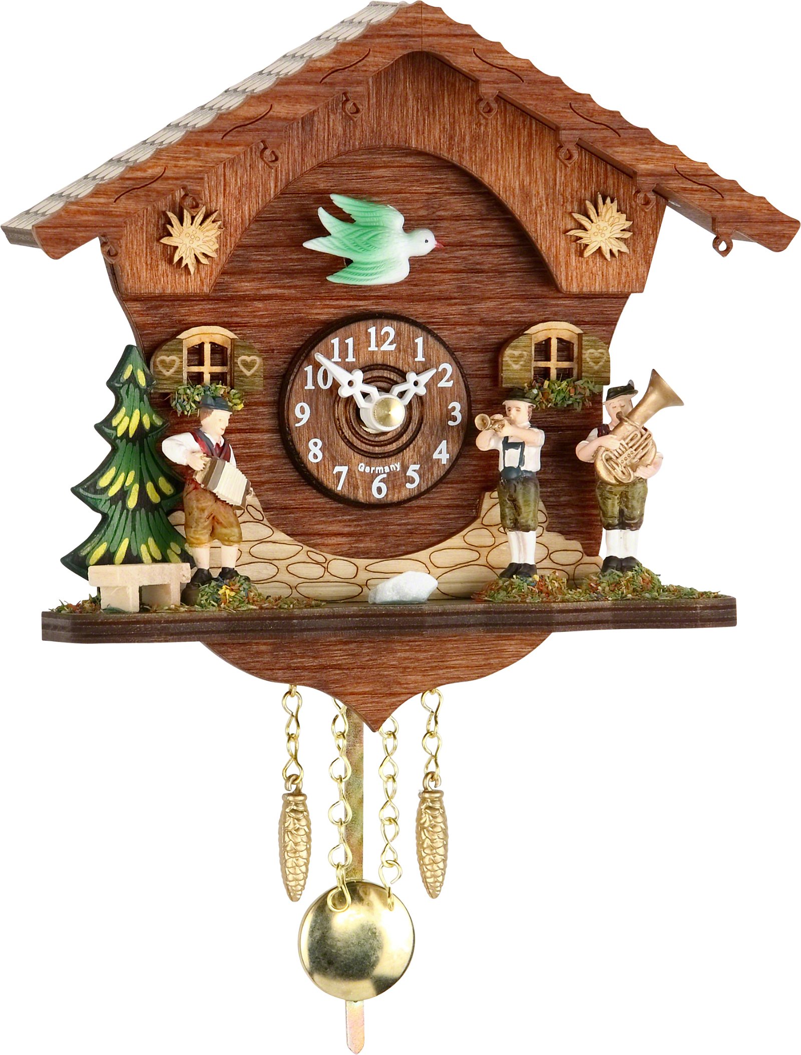 Cuckoo Clock Kuckulino Quartz-movement Black Forest Pendulum Clock-Style 15cm by Trenkle Uhren