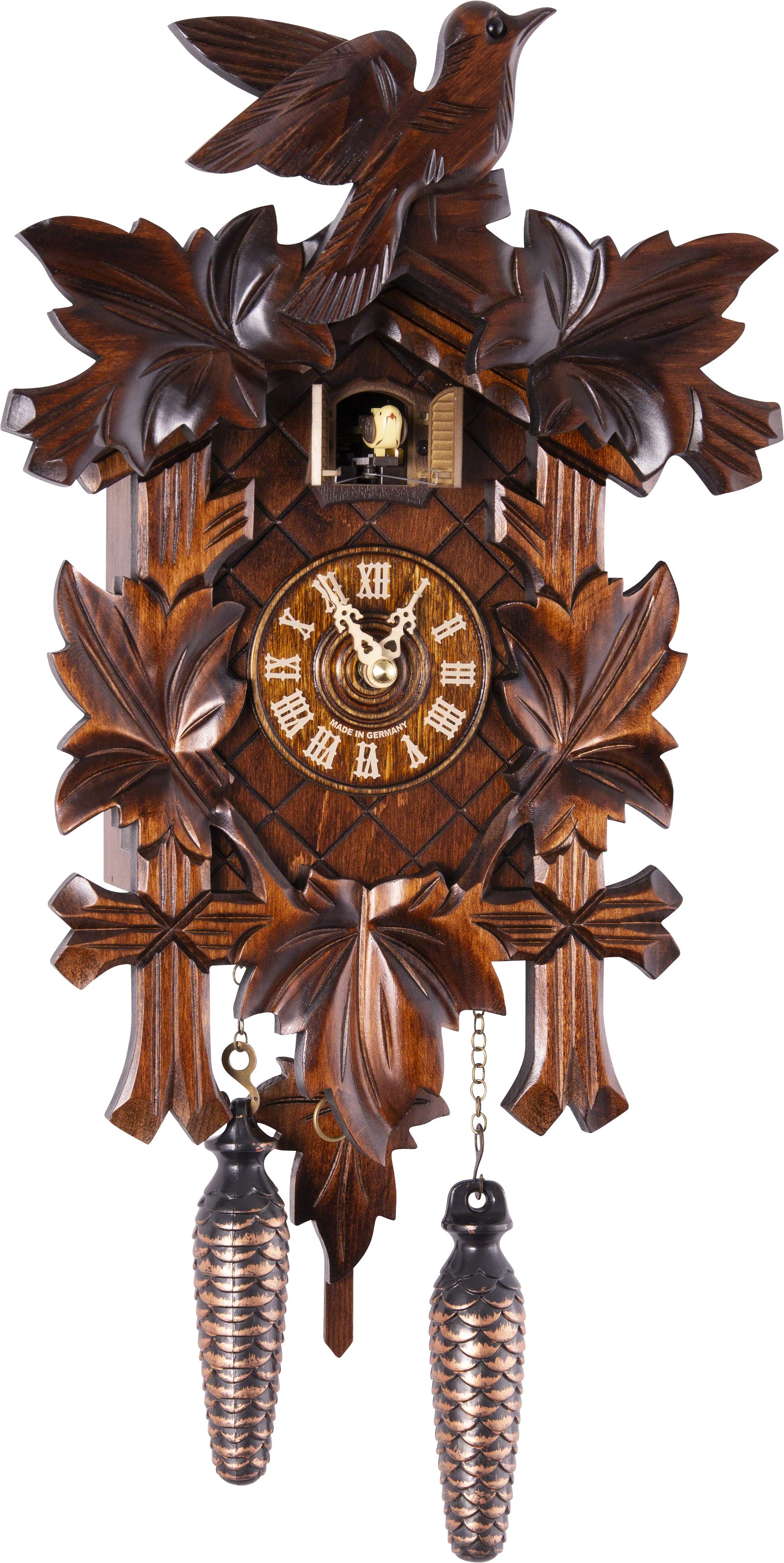 Cuckoo Clock Quartz-movement Carved-Style 35cm by Trenkle Uhren